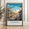 Havana Cuba Wall Art, Colorful Cityscape Print, Vintage Travel Poster, Home Decor, Scenic Landscape, Retro Artwork, Office Wall Decor