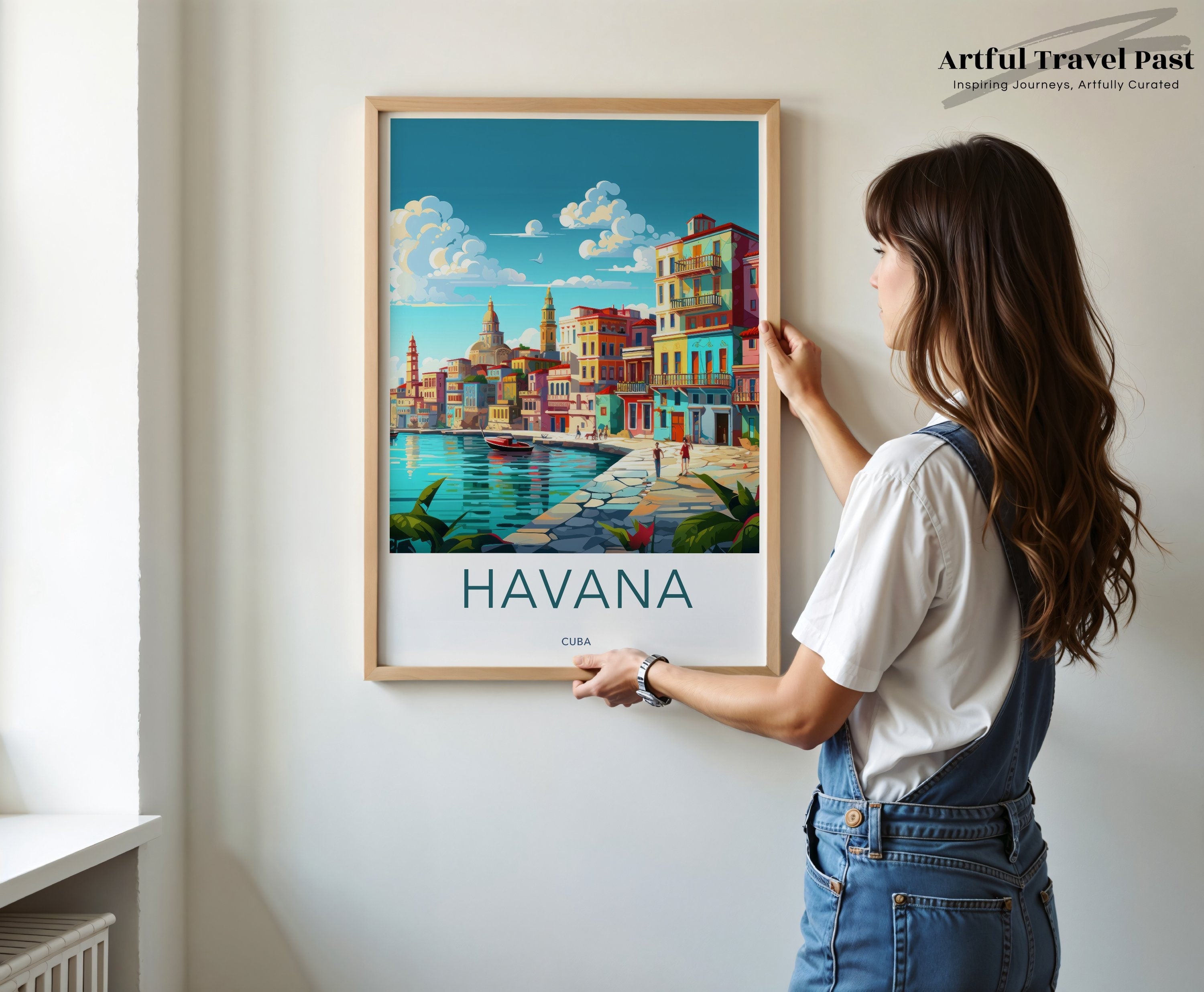 Havana Cuba Coastal Cityscape Wall Art Print, Scenic Travel Poster, Colorful Havana Artwork for Home Decor, Vibrant Cuban City View