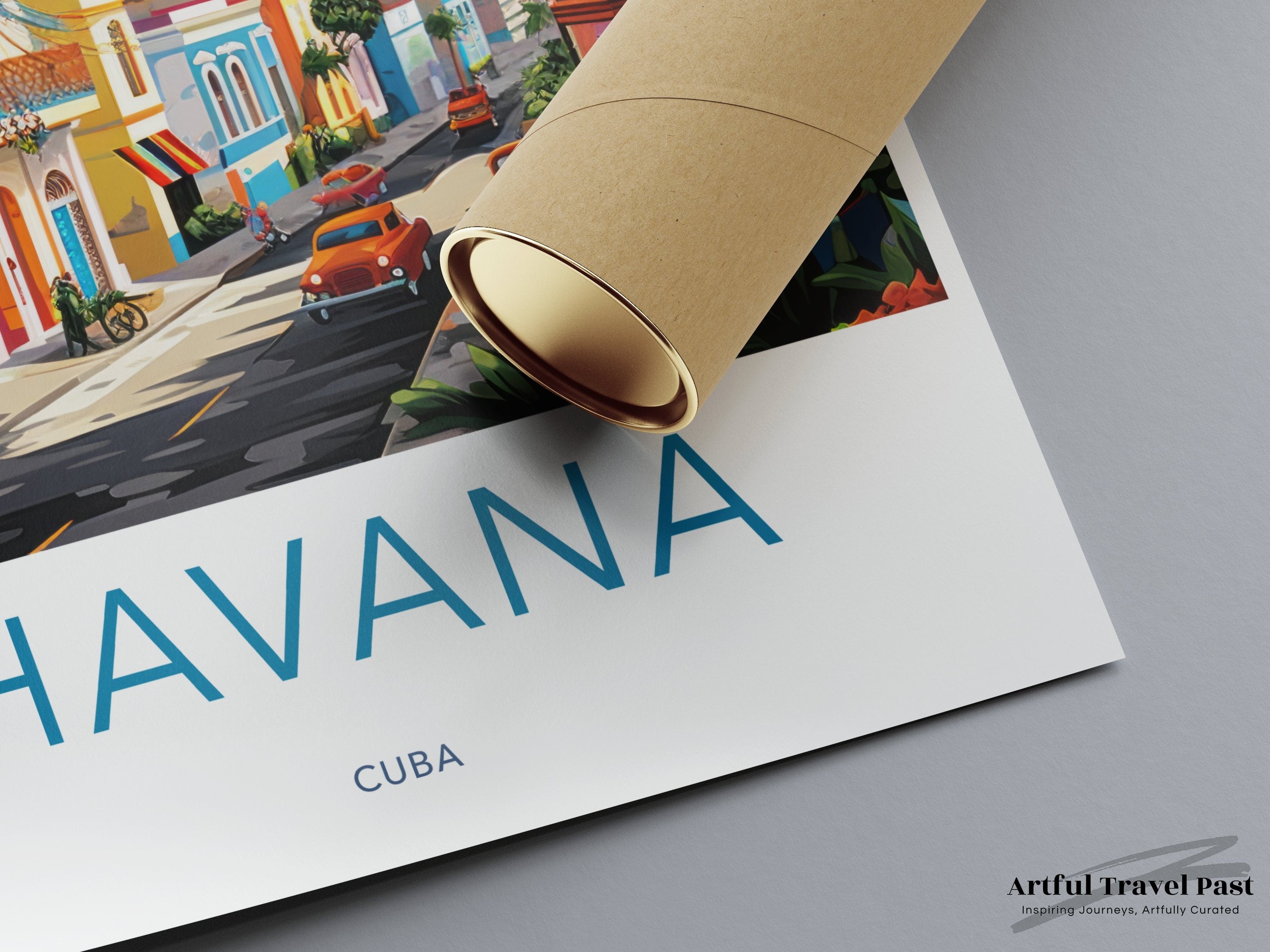 Havana Cuba Wall Art, Colorful Cityscape Print, Vintage Travel Poster, Home Decor, Scenic Landscape, Retro Artwork, Office Wall Decor