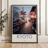 Kyoto wall art print, winter Japanese pagoda scene, serene landscape photography, atmospheric Japan decor, travel photo gift