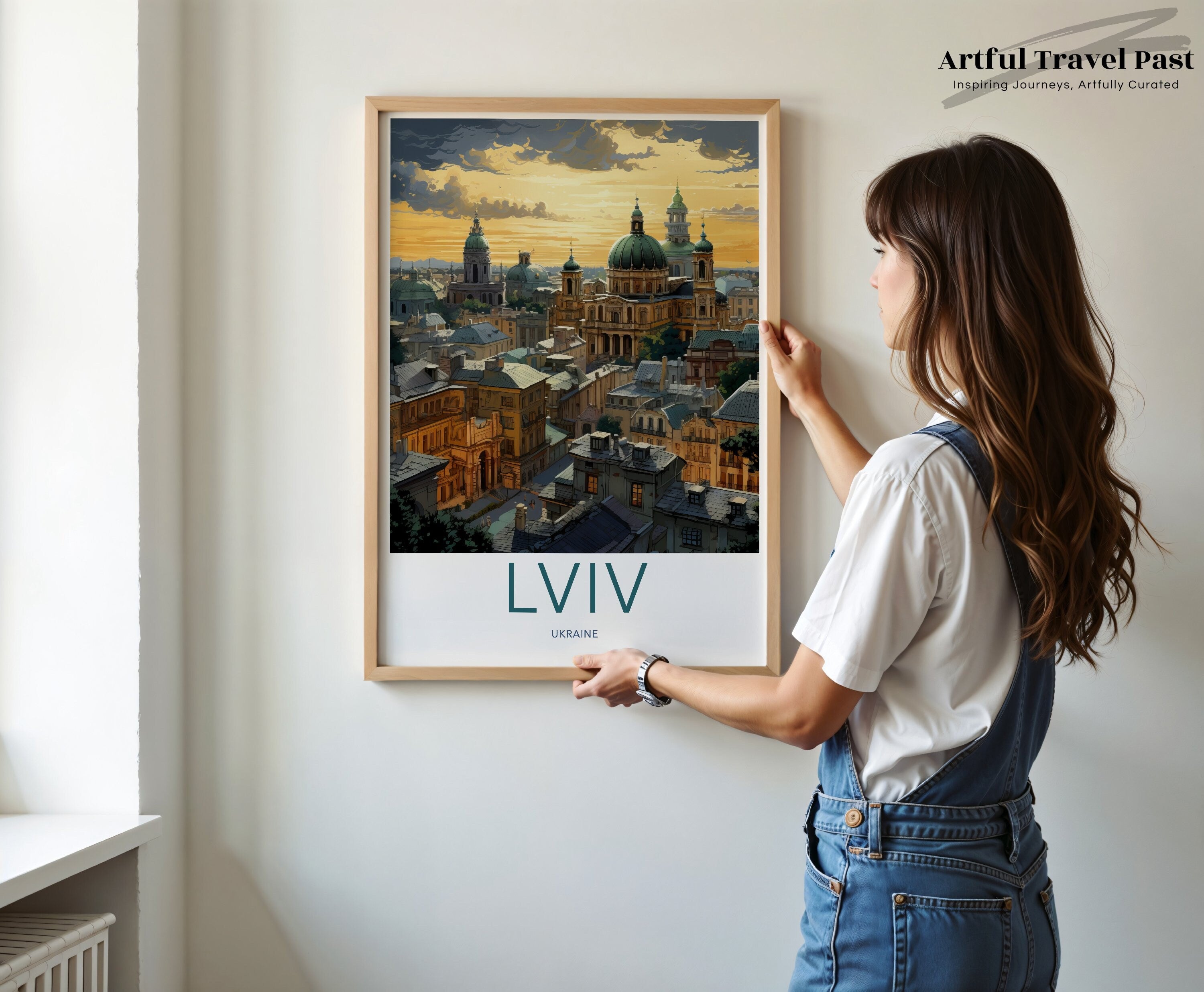 Lviv Ukraine Cityscape Wall Art Poster, Colorful City Illustration, Architectural Print, Urban Art Decor, Scenic City View Artwork