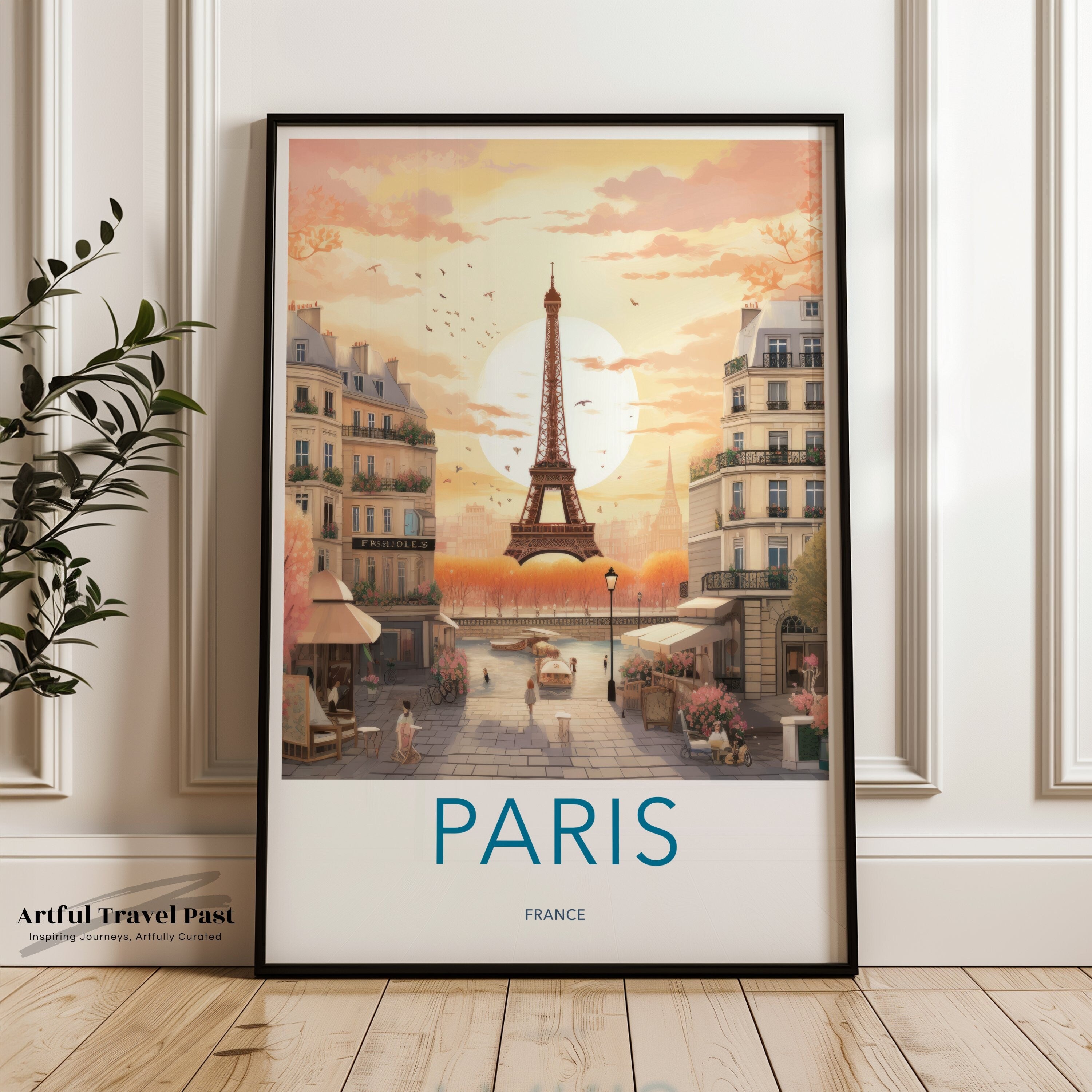 Paris Wall Art, Eiffel Tower Print, France Cityscape Poster, Romantic Parisian Decor, Vintage Travel Artwork, European Home Decor