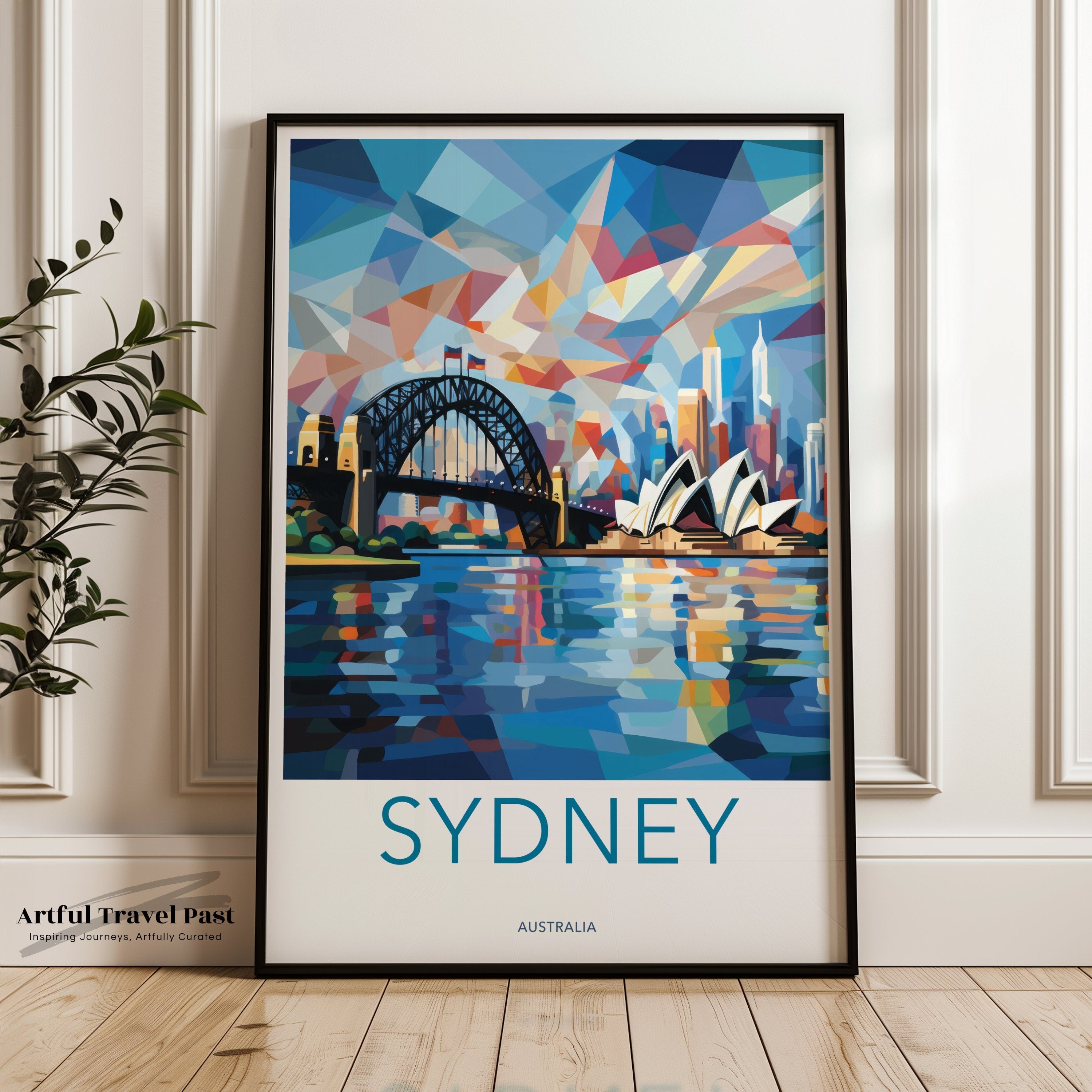 Modern Sydney Wall Art, Geometric Sydney Skyline Print, Australian Cityscape Poster, Contemporary Home Decor, Unique Sydney Artwork