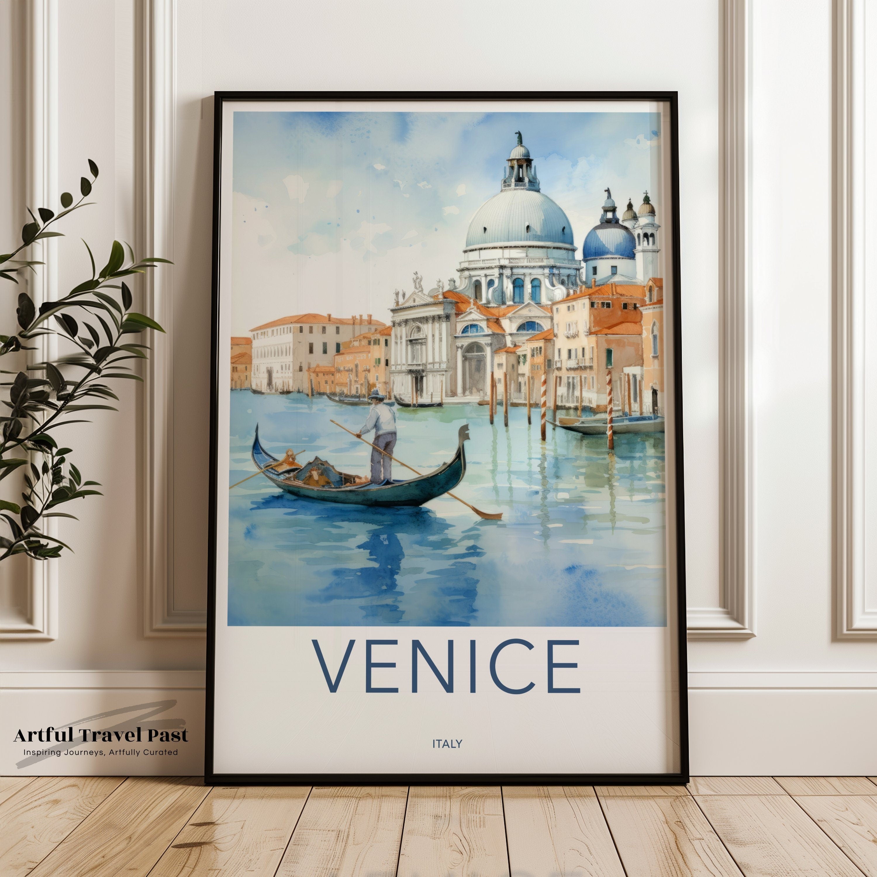 Venice Italy Wall Art Venice Print Gondola Art Venice Poster Italy Decor Venice Canal Artwork Venice Landmark Print