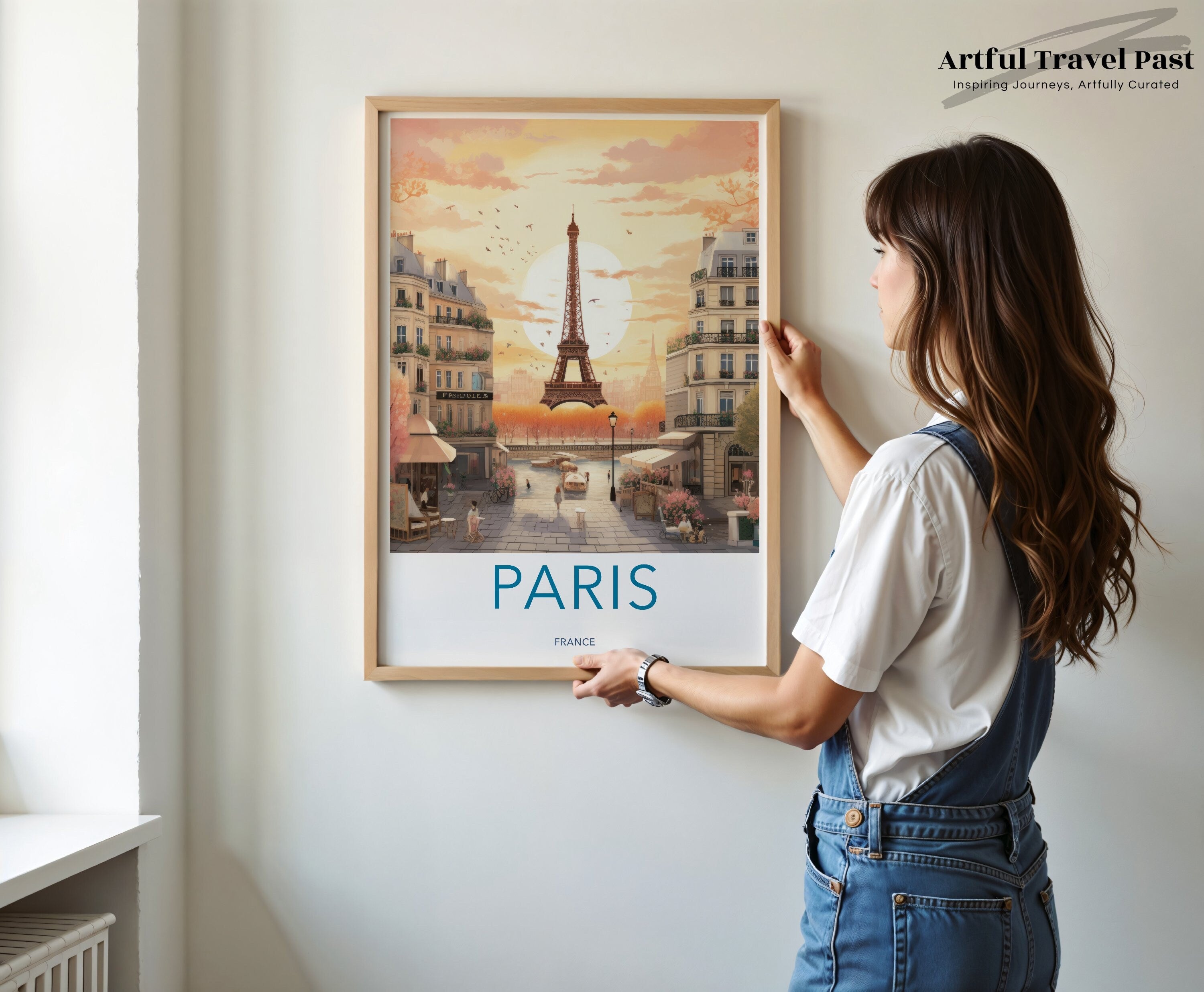 Paris Wall Art, Eiffel Tower Print, France Cityscape Poster, Romantic Parisian Decor, Vintage Travel Artwork, European Home Decor