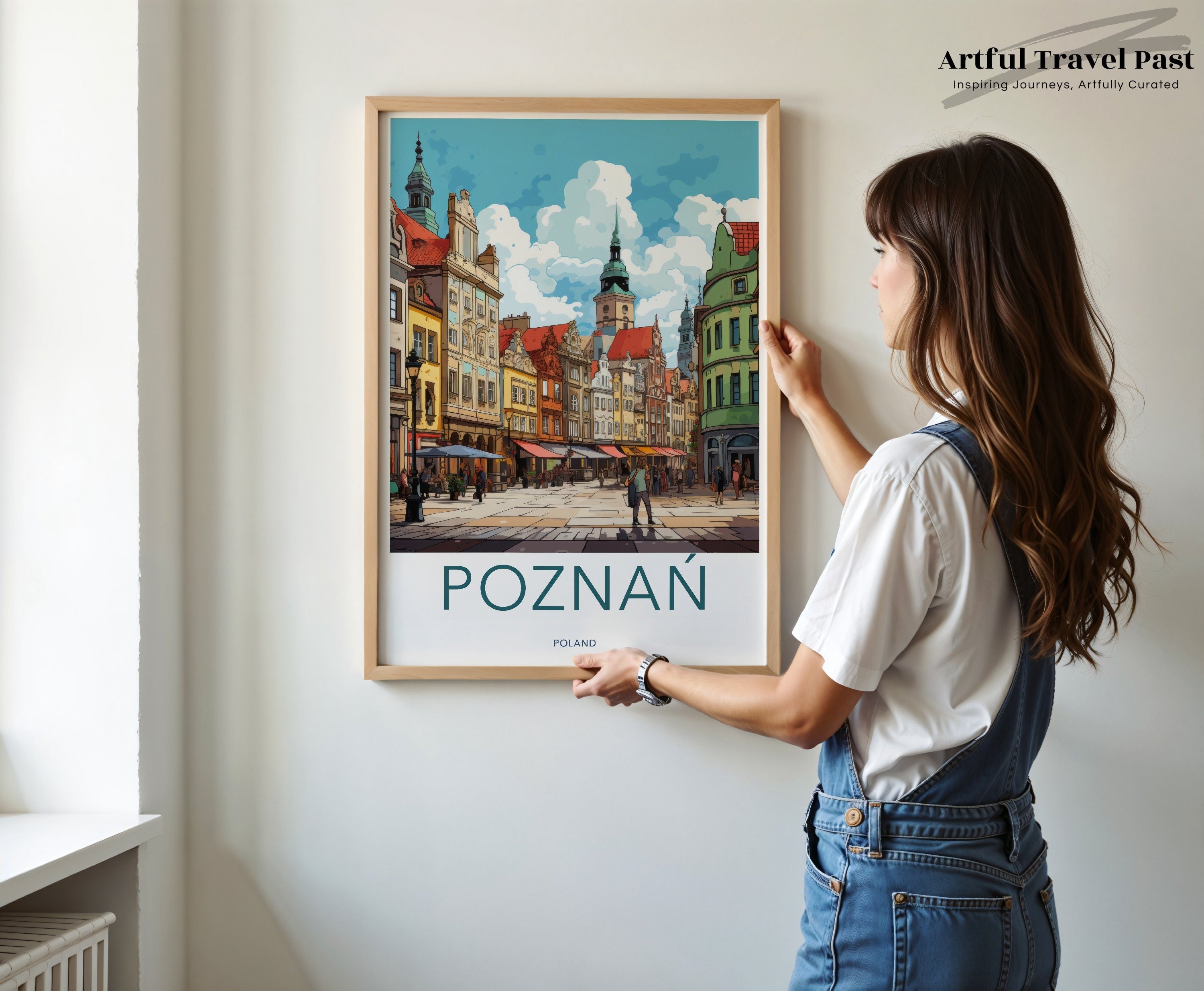 Poznan Poland Wall Art Print, Historic Cityscape Poster, Colorful Urban Decor, European Travel Souvenir, Living Room Artwork