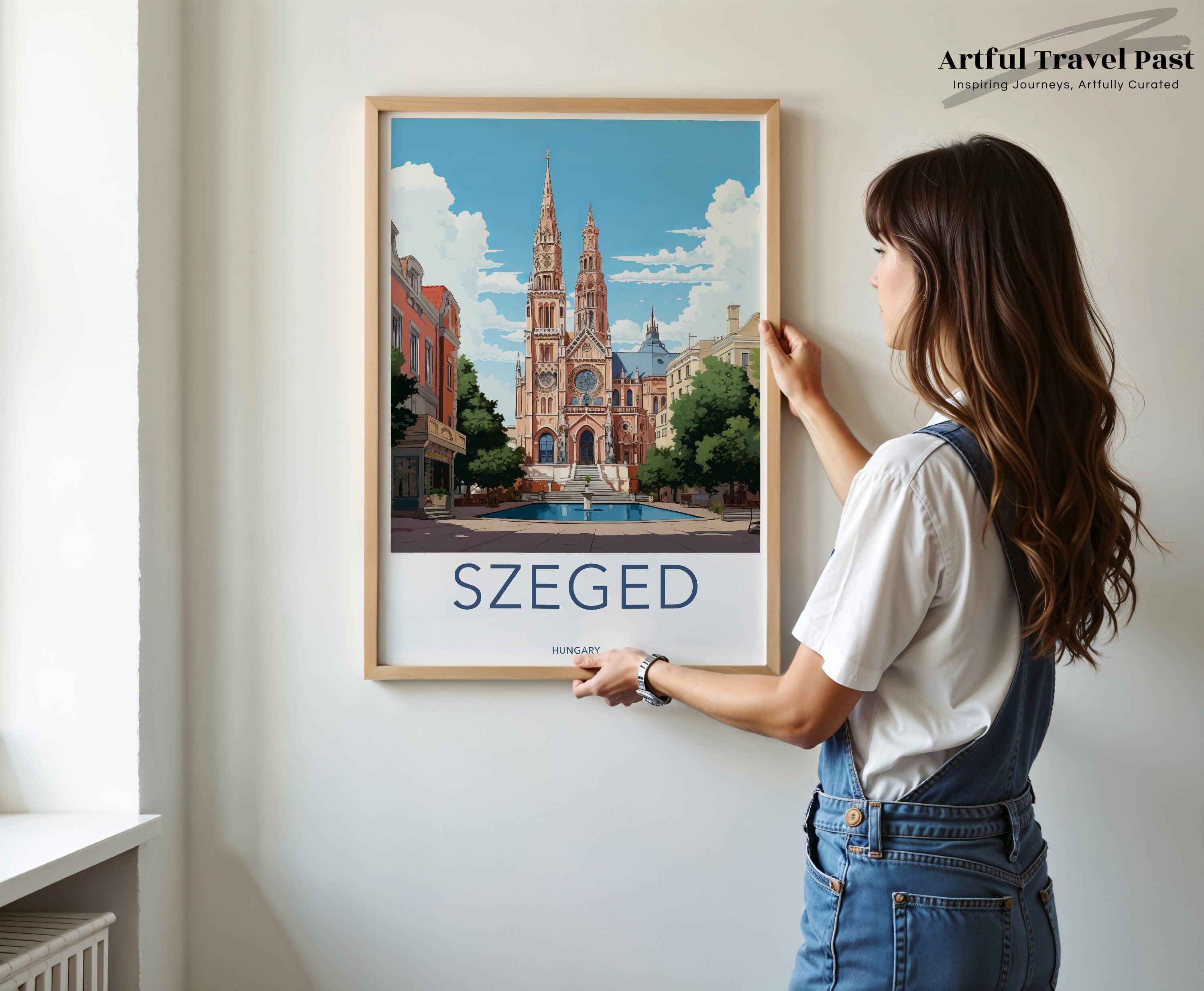 Szeged Hungary Wall Art Print, Historic Architecture, Travel Poster, European Landmark, Cityscape Artwork, Home Decor, Gift Idea