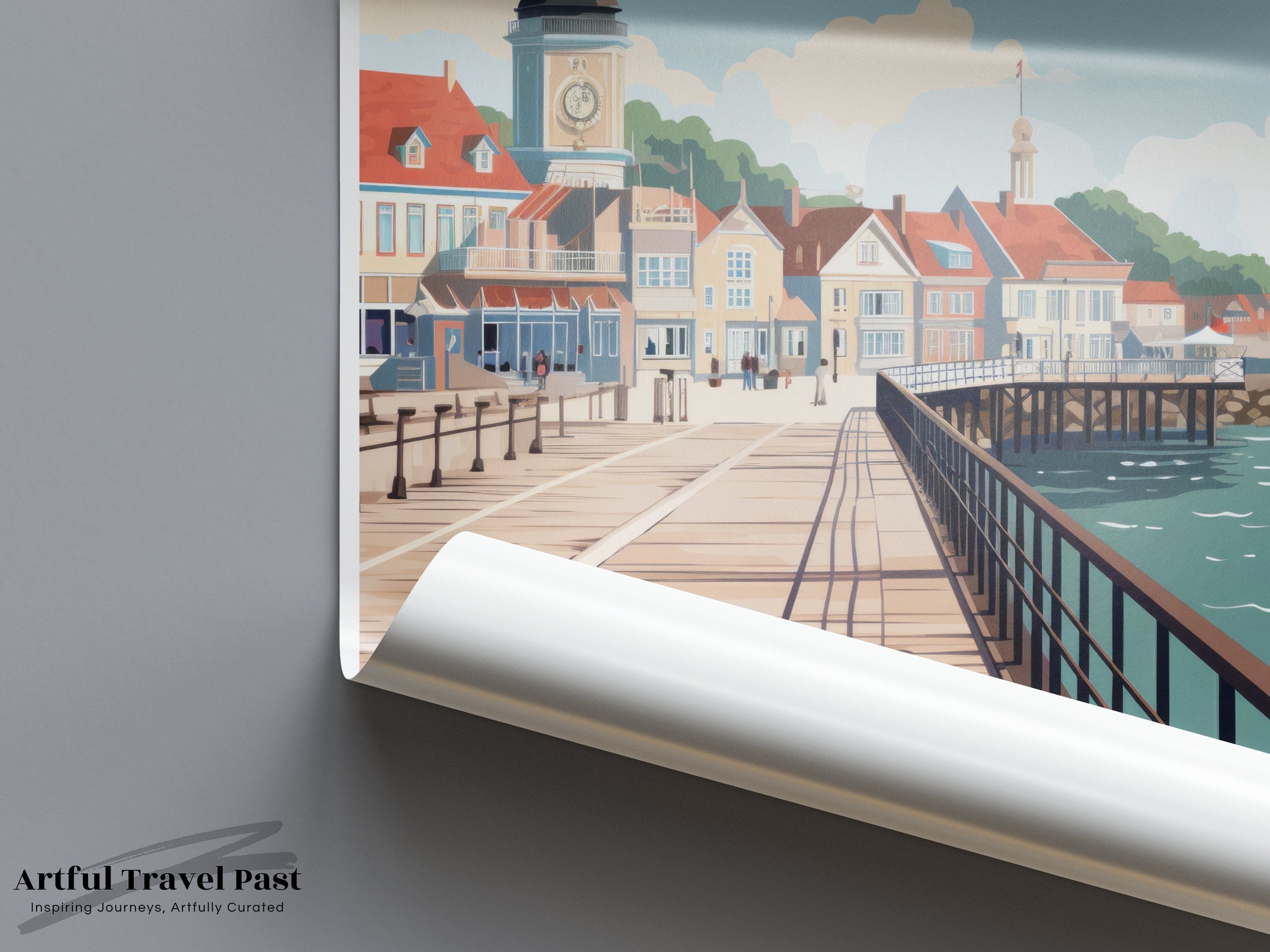 Sopot Poland Travel Poster, Coastal City Wall Art, Scenic Europe Print, Modern Home Decor, Vintage Style Artwork, Beach Boardwalk