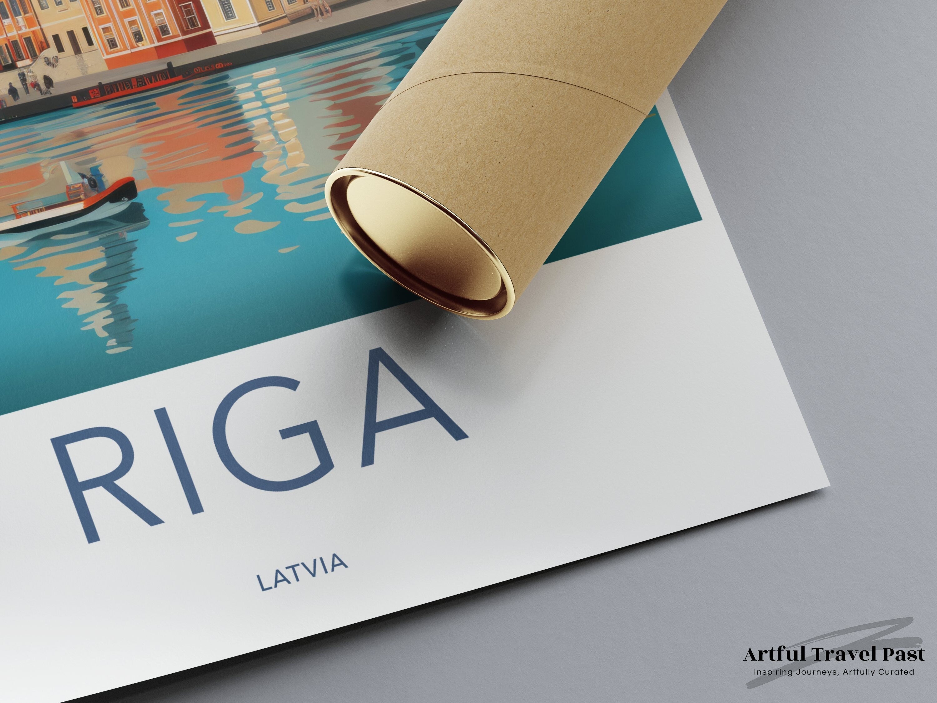 Colorful Riga Latvia Wall Art Print, Vibrant Cityscape Poster, European City Travel Decor, Architectural Illustration, Home Decoration