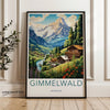 Gimmelwald Switzerland Wall Art, Swiss Alps Mountain Village Print, Scenic Nature Landscape Poster, Rustic Cabin Artwork, Home Decor