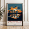 Wall Art Canary Wharf Poster | River Thames Sunset | England Wall Art