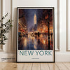 New York City Wall Art Print, Stunning Cityscape, Urban Night Scene, Iconic Architecture, Historical Landmarks, Perfect Decor