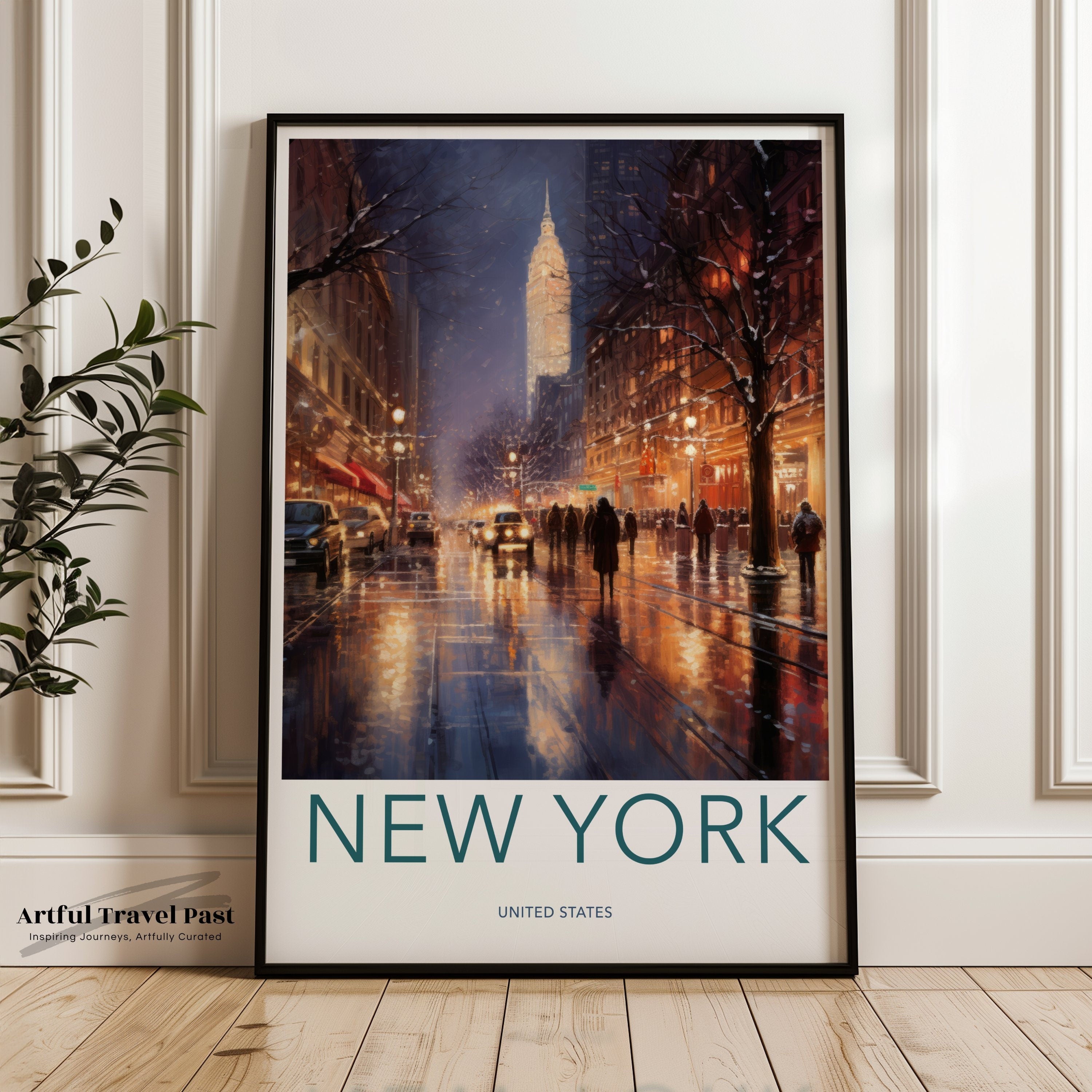 New York City Wall Art Print, Stunning Cityscape, Urban Night Scene, Iconic Architecture, Historical Landmarks, Perfect Decor