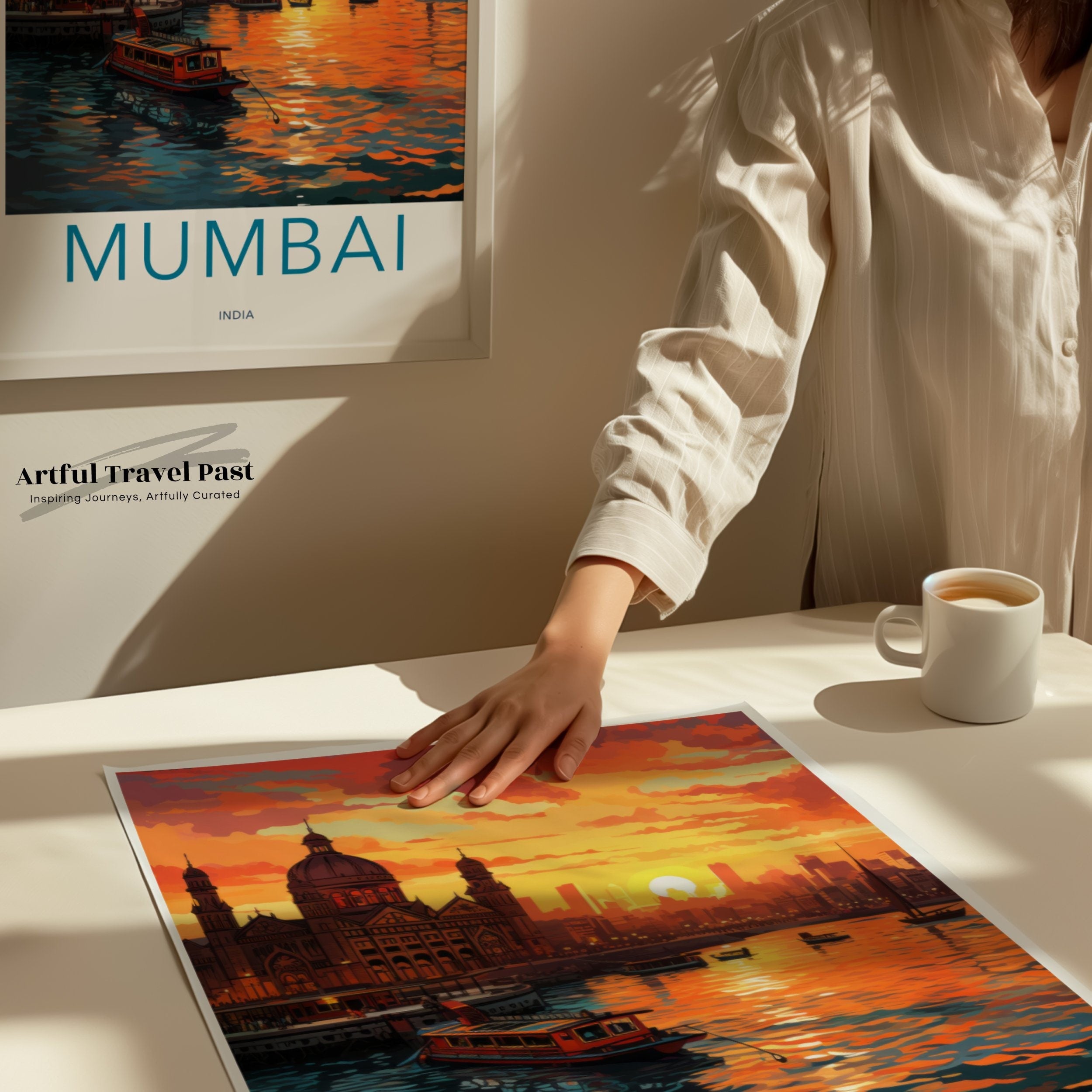 Mumbai India Wall Art, Sunset Cityscape Print, Mumbai Architecture Poster, Scenic Indian City View Artwork, Home Decor