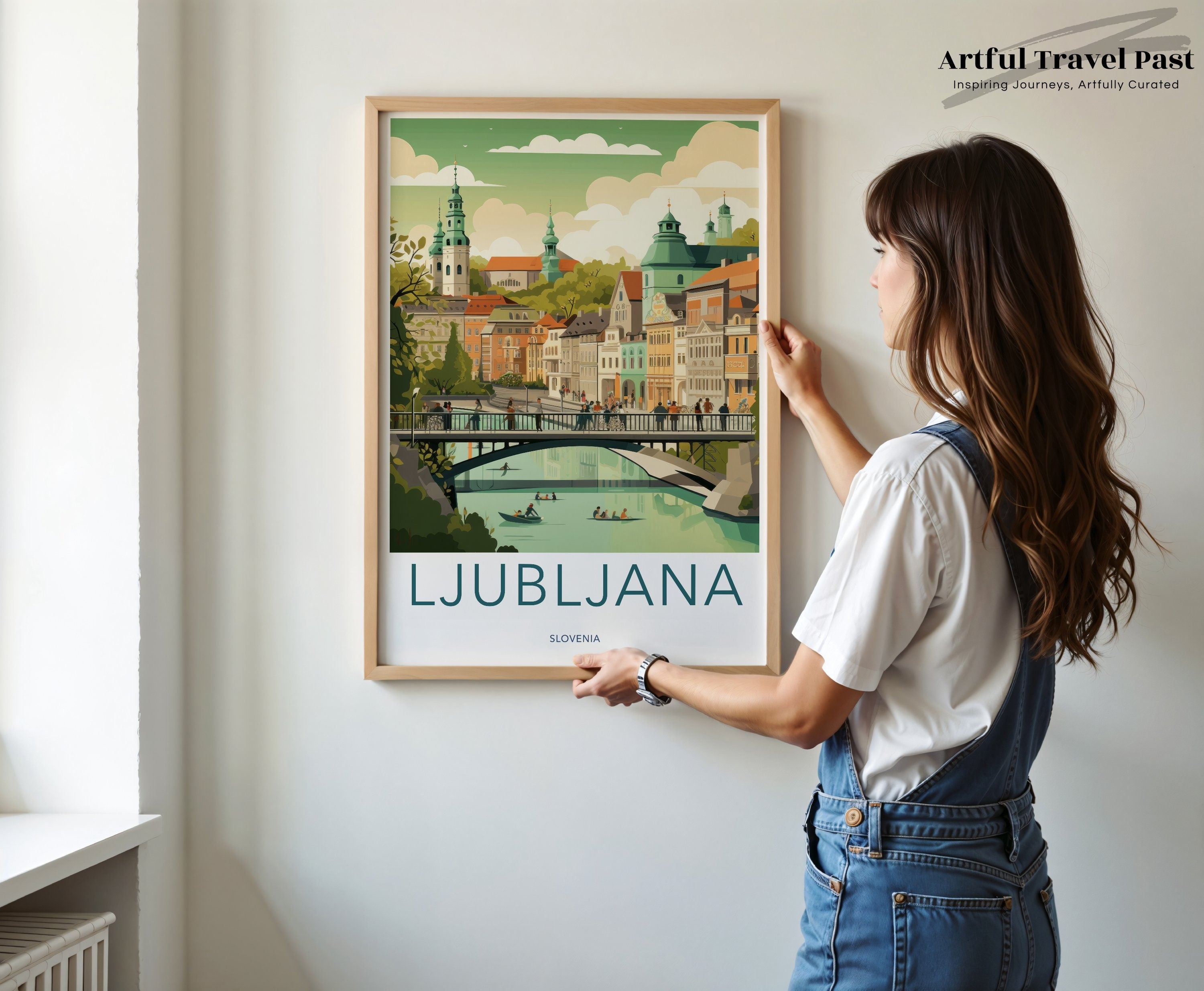 Ljubljana Wall Art, Slovenia Print, European Cityscape Art, Travel Poster, Architectural Decor, Scenic City Print, Living Room Art