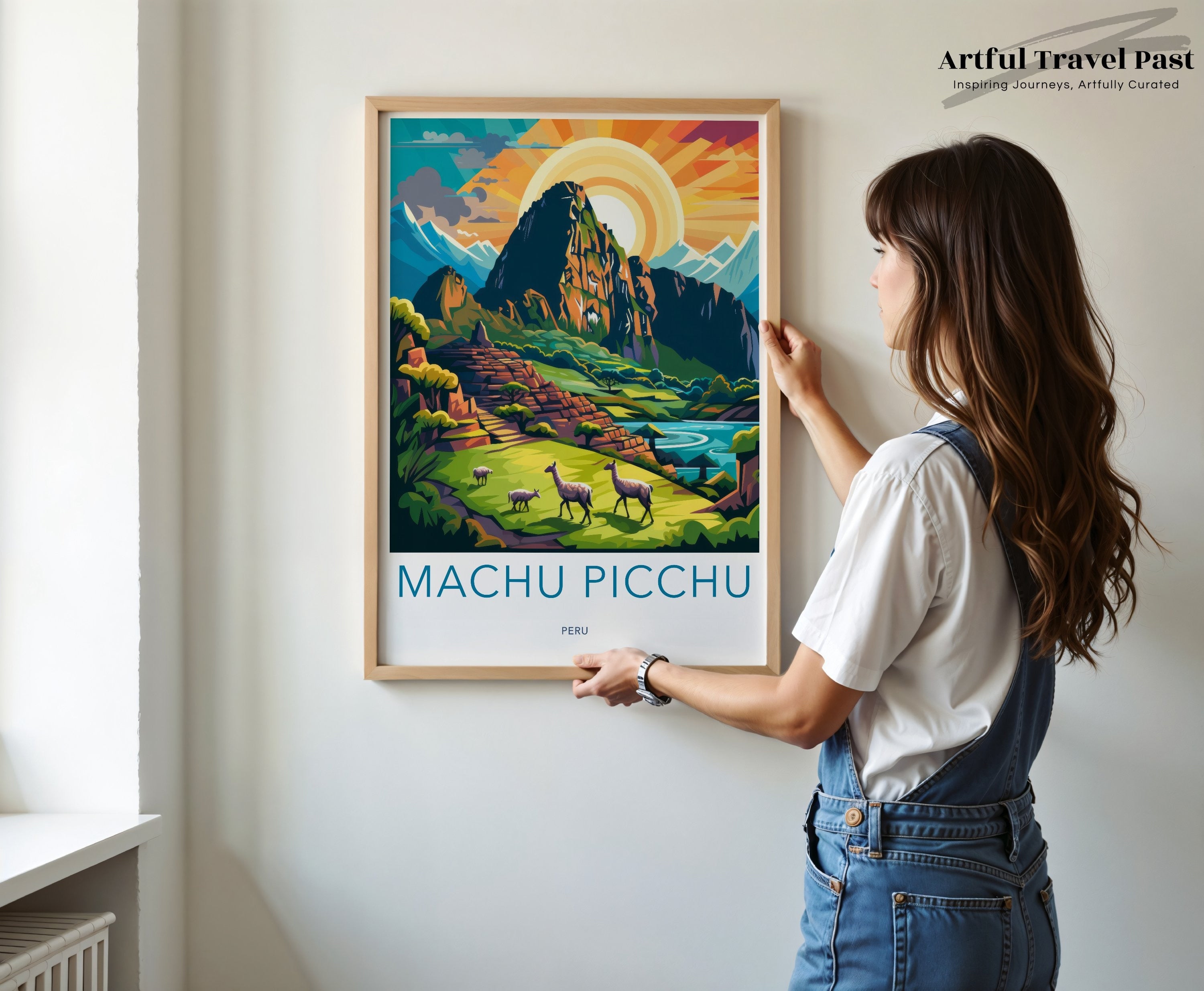 Machu Picchu Wall Art, Peru Travel Poster, Vibrant Landscape Print, Historic Landmark Decor, South American Cultural Heritage Art