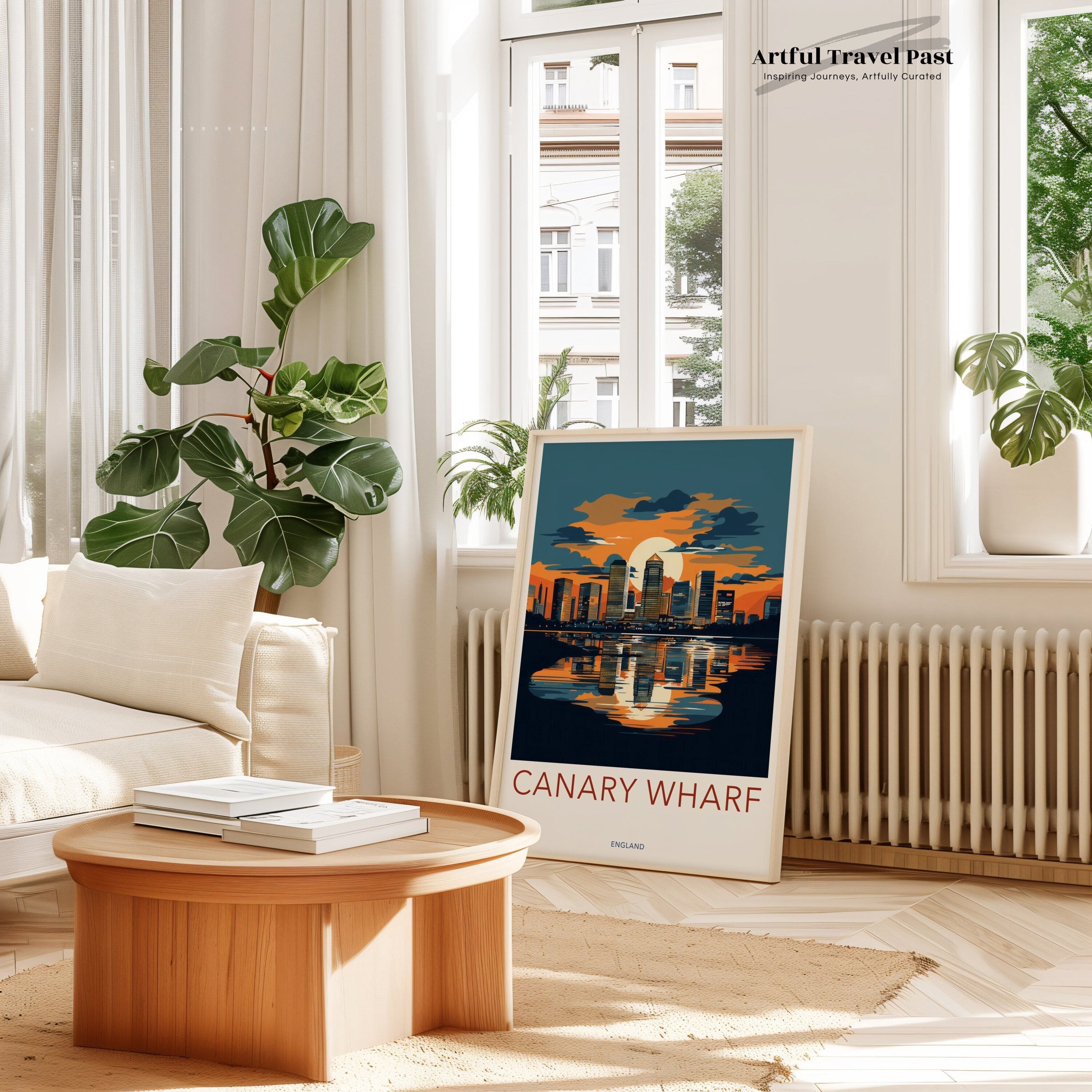 Wall Art Canary Wharf Poster | River Thames Sunset | England Wall Art