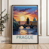 Prague Wall Art, Czech Republic Print, Sunset Landscape, Historic Architecture, Charles Bridge, Romantic Cityscape, European Travel Decor