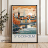 Stockholm Wall Art Print, Scandinavian Cityscape Poster, Historic Architecture Artwork, Autumn Urban Landscape, Travel Home Decor