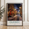 Quebec Wall Art, Historic City Street at Night, Christmas Decor, Holiday Season Print, Winter Scene, Canadian Heritage, Home Decor