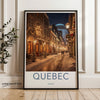 Quebec Wall Art Print, Canada Cityscape Poster, Winter Street Scene, Historic Architecture, Christmas Decor, Holiday Gift Idea