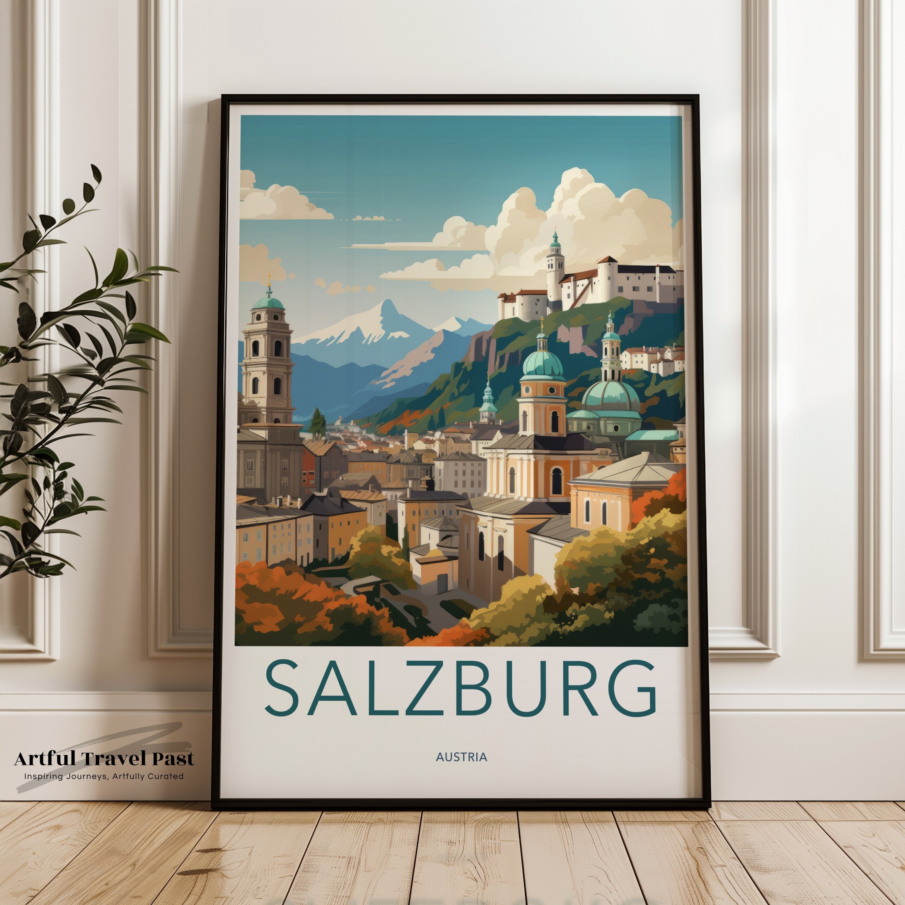 Salzburg Wall Art, Stunning Salzburg Print, Historic Salzburg Poster, Austrian Landmark Artwork, Beautiful Salzburg Skyline, Cultural