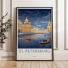 St. Petersburg Wall Art, Russia Travel Poster, Historic Cityscape Print, Beautiful Russian Architecture, Venice of the North Decor