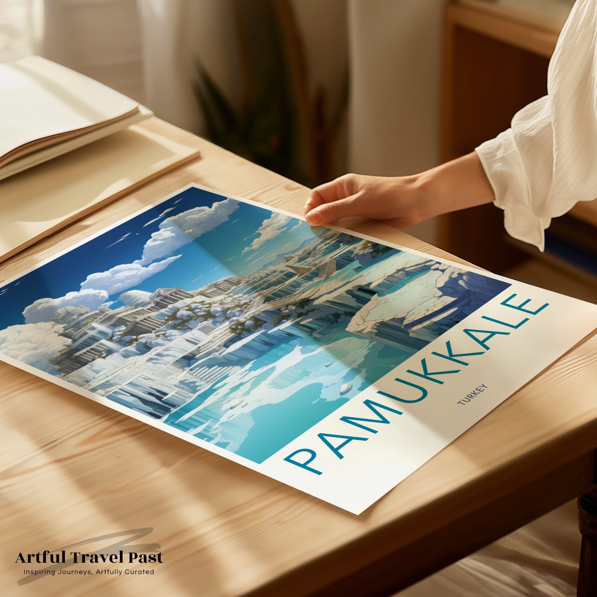 Pamukkale Wall Art, Historic Turkish Landscape, Architectural Wonders Home Decor, Natural Beauty Print, Cultural Landmarks Poster, Travel