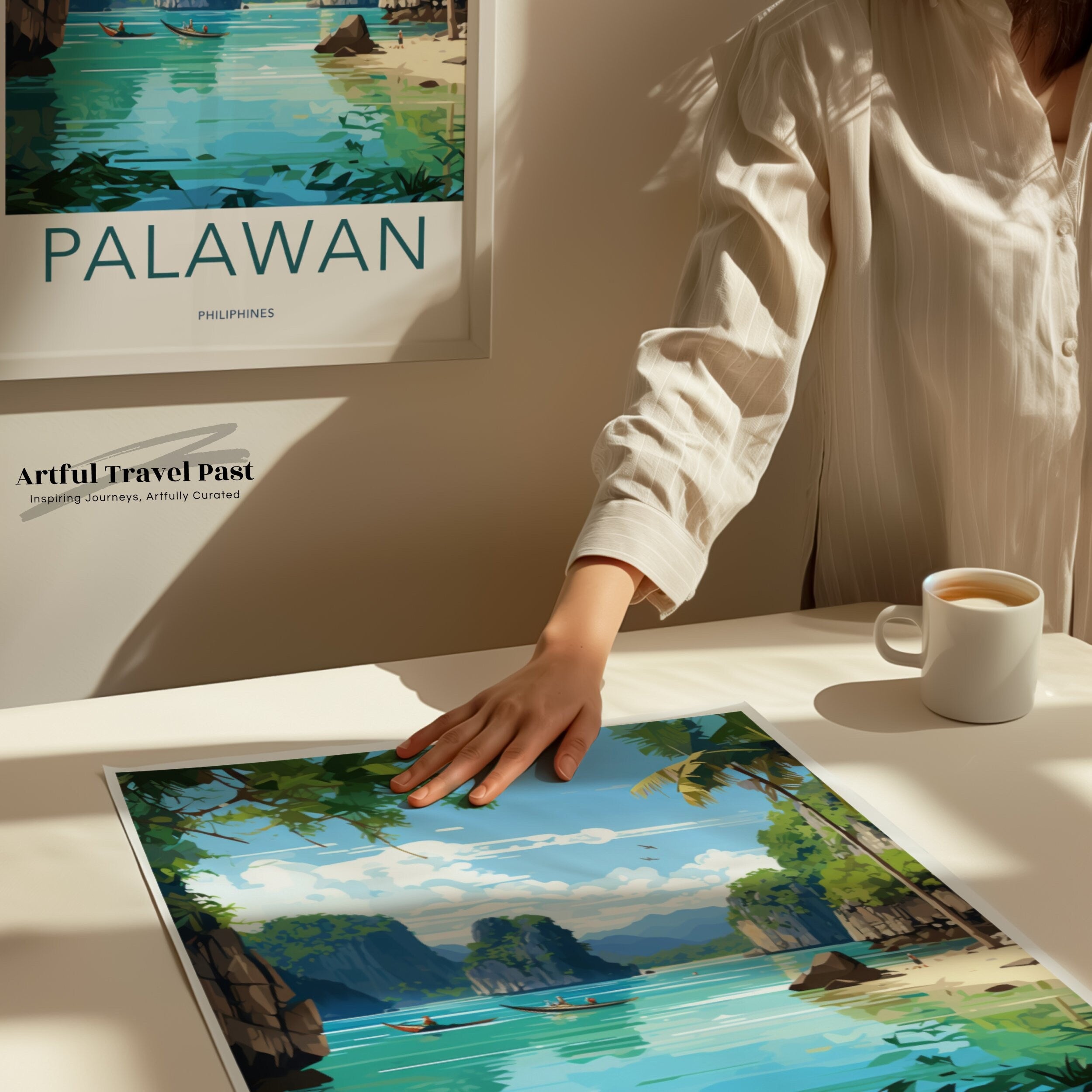 Palawan Wall Art, Philippines Travel Poster, Tropical Island Decor, Scenic Landscape Print, Travel Souvenir, Coastal Artwork