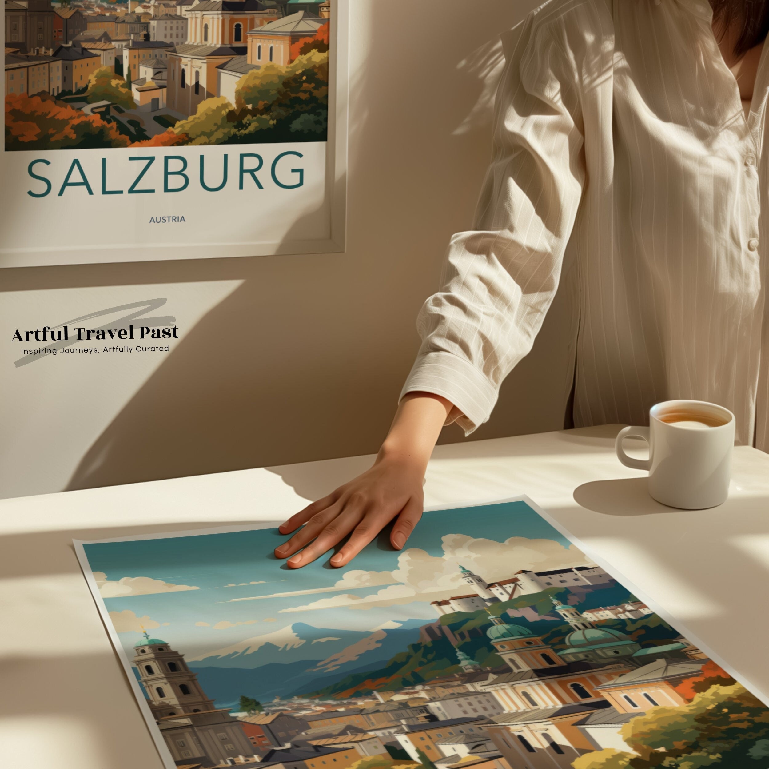 Salzburg Wall Art, Stunning Salzburg Print, Historic Salzburg Poster, Austrian Landmark Artwork, Beautiful Salzburg Skyline, Cultural