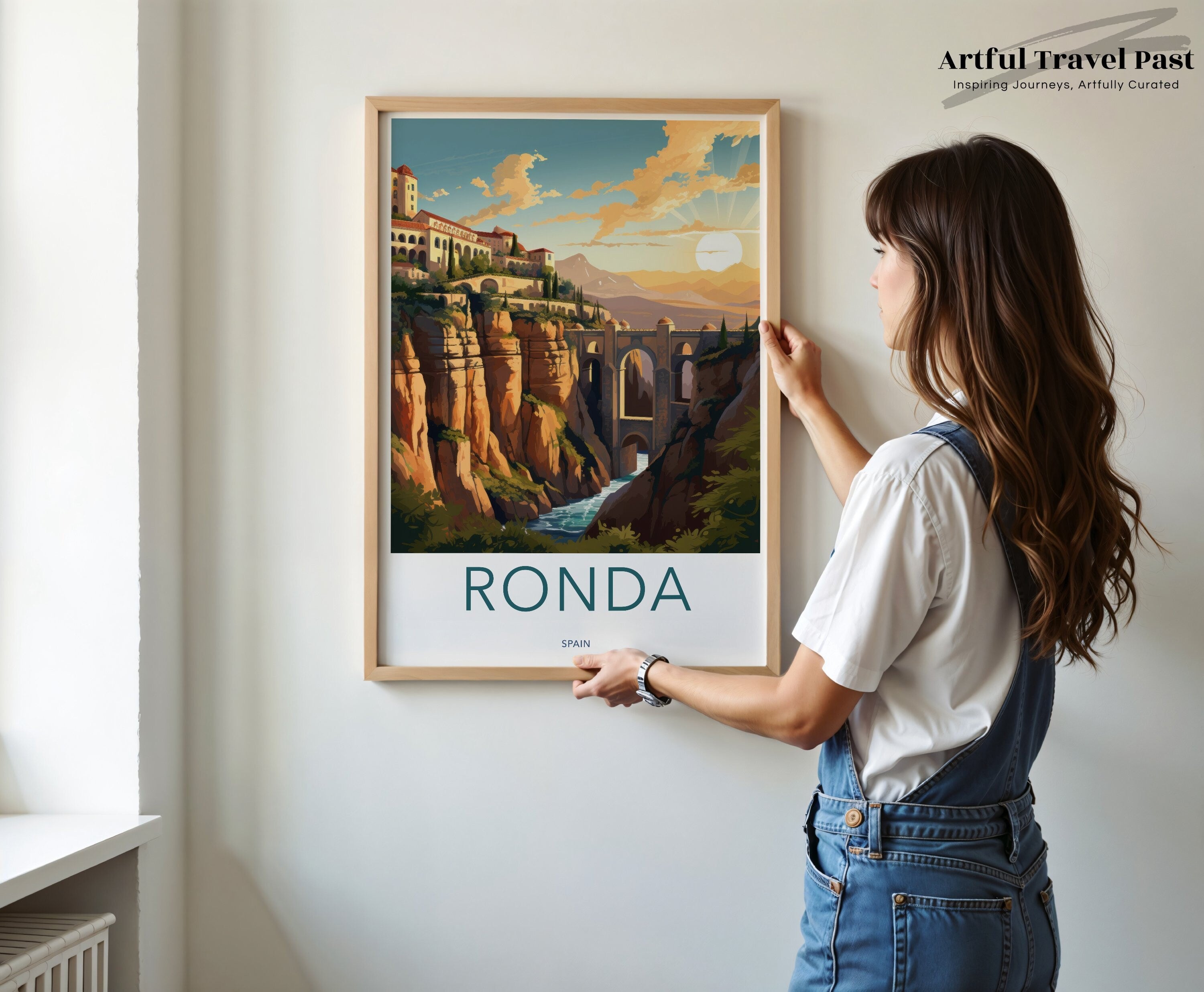 Stunning Ronda Wall Art, Spanish Countryside Scenic Landscape, Architectural Wonders, Cultural Landmarks, European Travel Poster