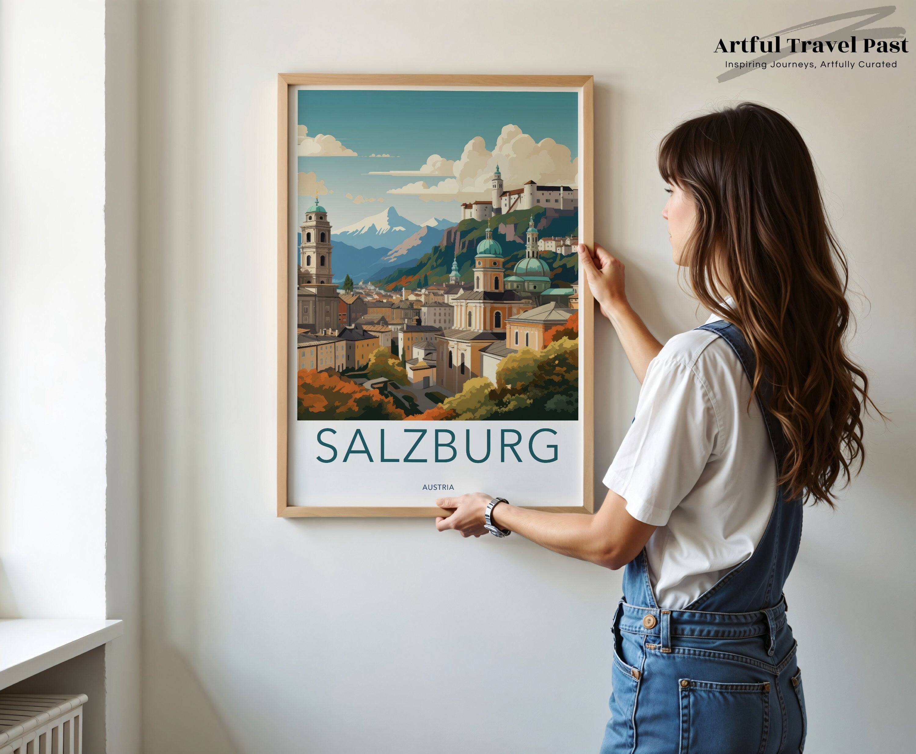 Salzburg Wall Art, Stunning Salzburg Print, Historic Salzburg Poster, Austrian Landmark Artwork, Beautiful Salzburg Skyline, Cultural