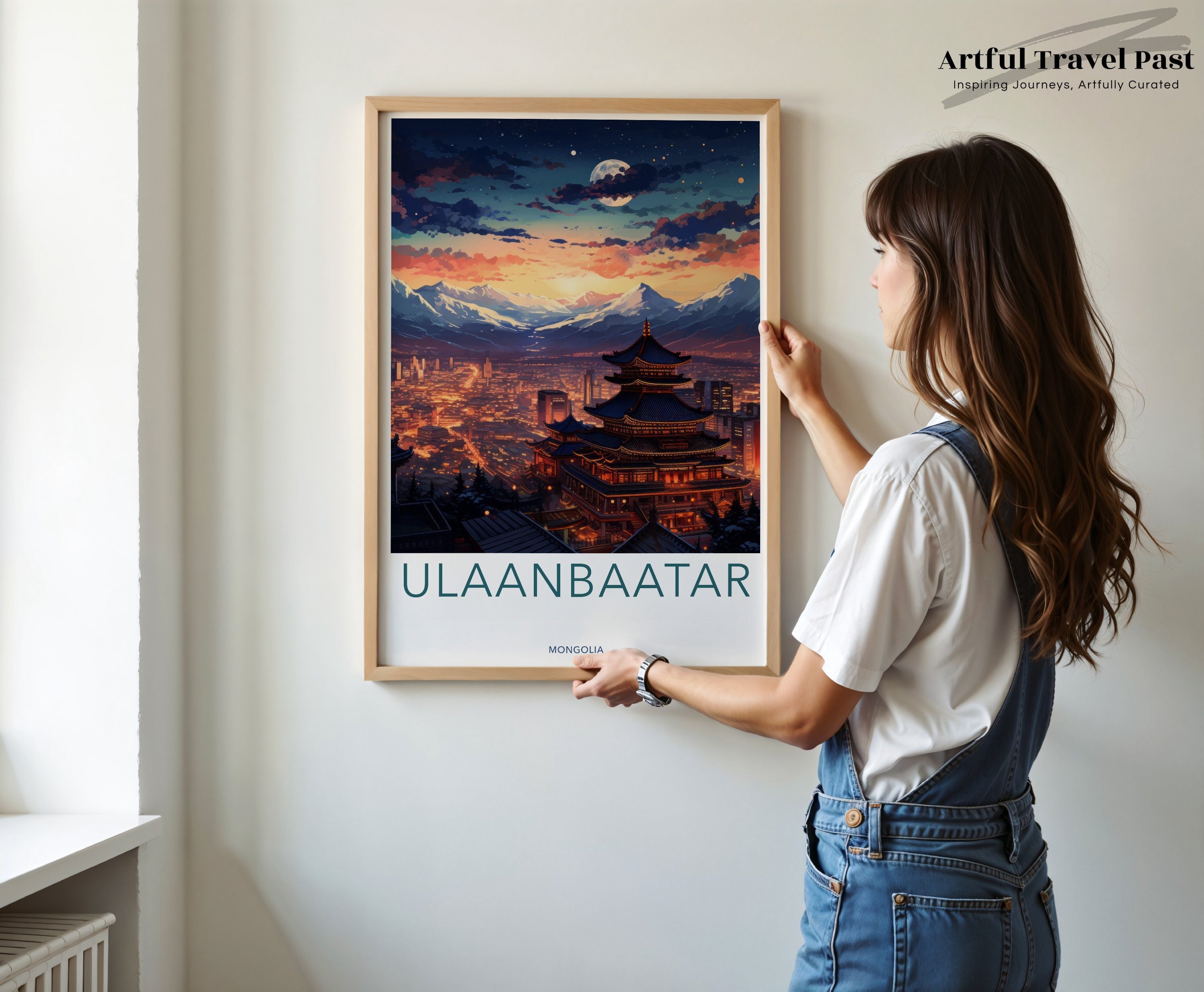 Stunning Ulaanbaatar Wall Art, Ulaanbaatar City Skyline Poster, Night View Wall Decor, Scenic Mongolian Landscape Print, Historic and