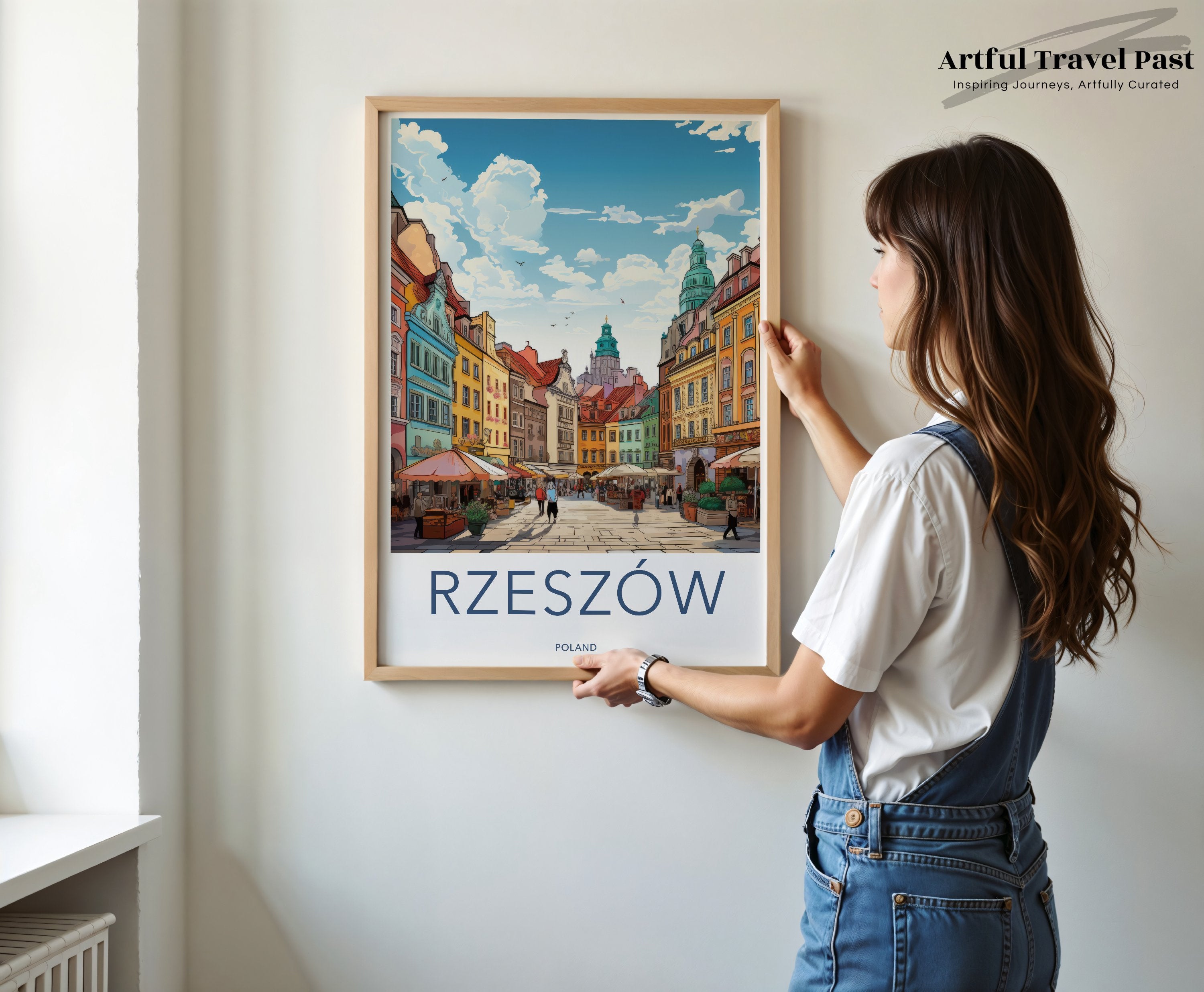 Rzeszów Poland Wall Art, Historic Polish City Print, Colorful Townscape Decor, Architecture and Culture Poster, Travel Souvenir