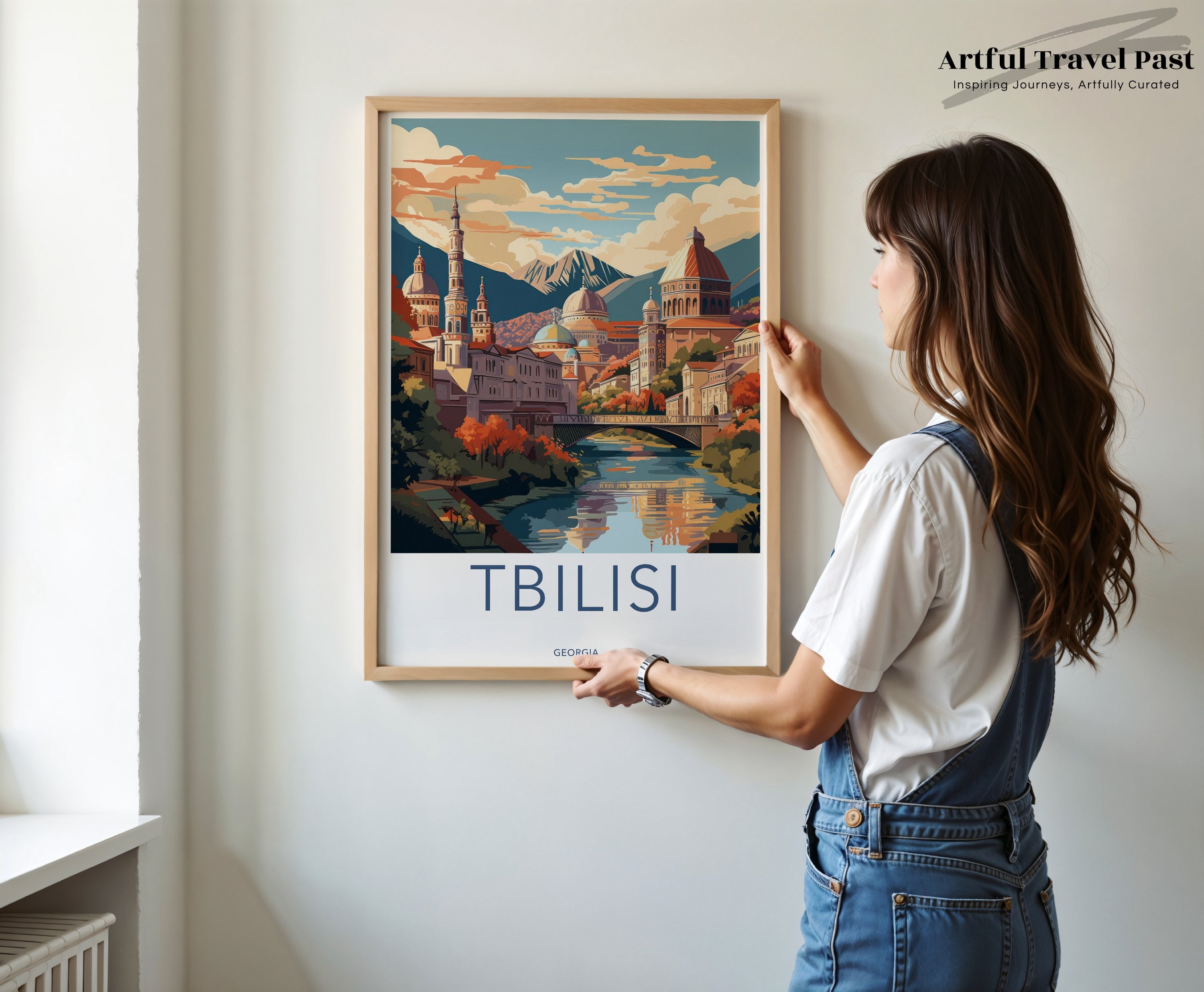 Tbilisi Wall Art Print, Georgian Cityscape Poster, Travel Poster, Tbilisi City Art, Modern Home Decor, Tbilisi Illustration, Georgia Print