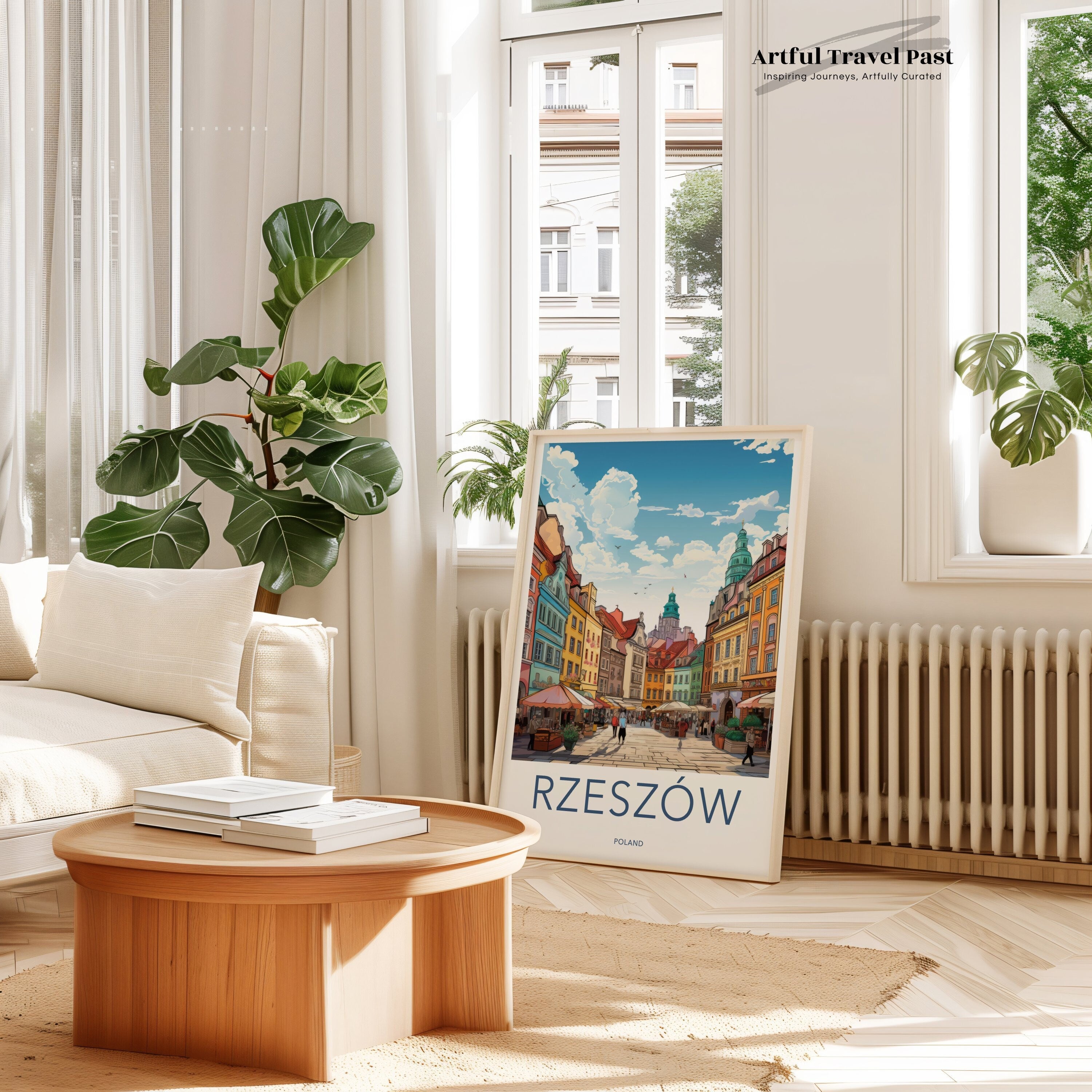 Rzeszów Poland Wall Art, Historic Polish City Print, Colorful Townscape Decor, Architecture and Culture Poster, Travel Souvenir