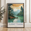 Surat Thani Wall Art, Beautiful Cityscape Print, Coastal Landscape Decor, Thailand Scenic Poster, Travel Inspired Art Print