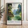 Beautiful Scenic Wall Art of Surat Thani Thailand, Scenic Reflections and Lush Landscapes, Nature and Culture Poster, Travel Decor