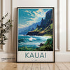 Kauai Hawaii Wall Art, Hawaiian Island Decor, Tropical Landscape Poster, Beach Scenery Print, Coastal Nature Artwork, Ocean View Picture