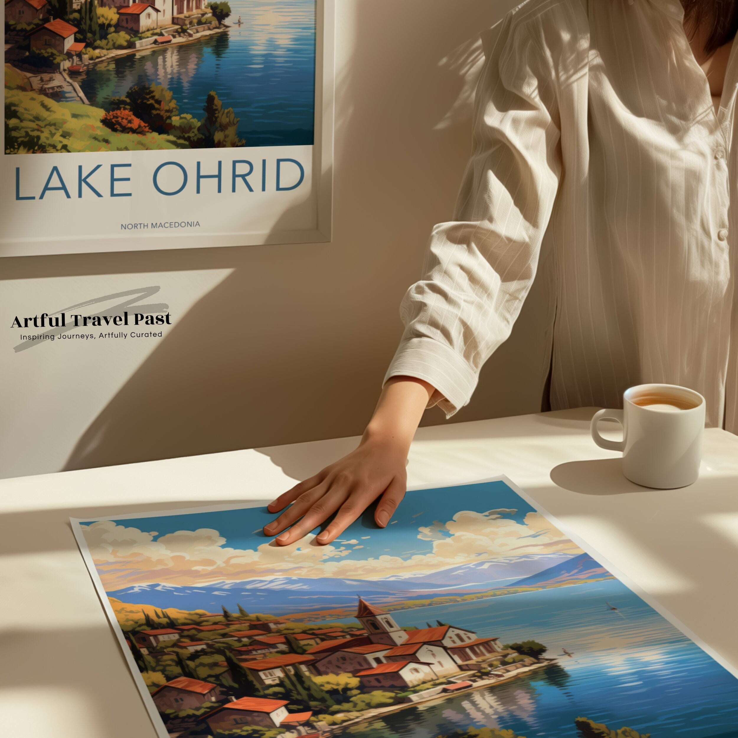 Lake Ohrid Wall Art, Scenic North Macedonia Print, Historical and Cultural Landscape, Stunning Architecture, Natural Beauty Artwork