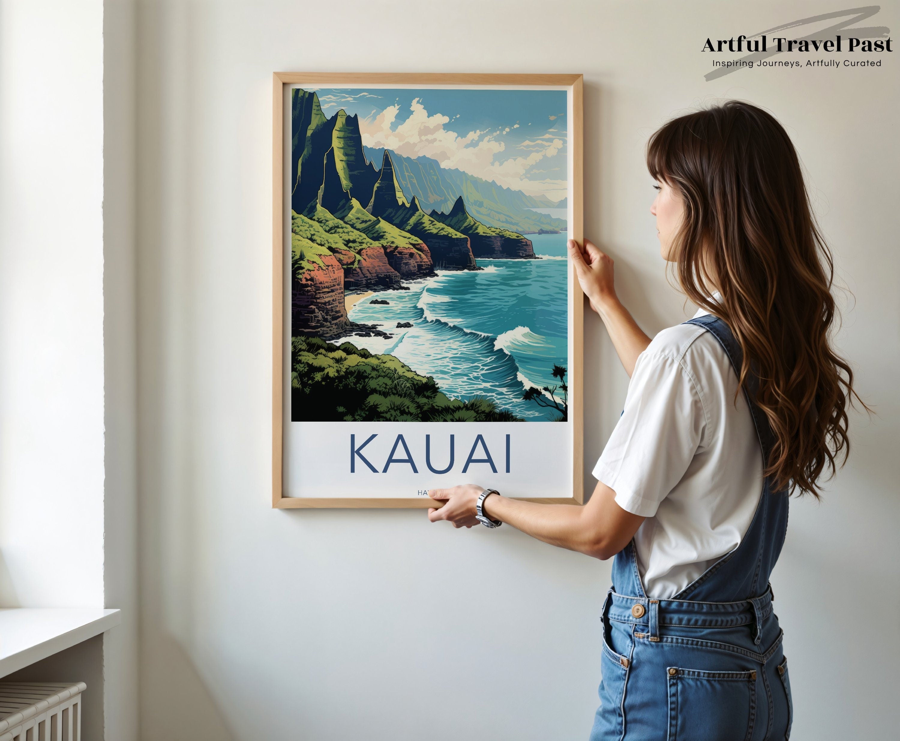 Kauai Hawaii Wall Art, Scenic Coastal View Print, Nature Landscape Poster, Hawaiian Island Decor, Pacific Ocean Artwork