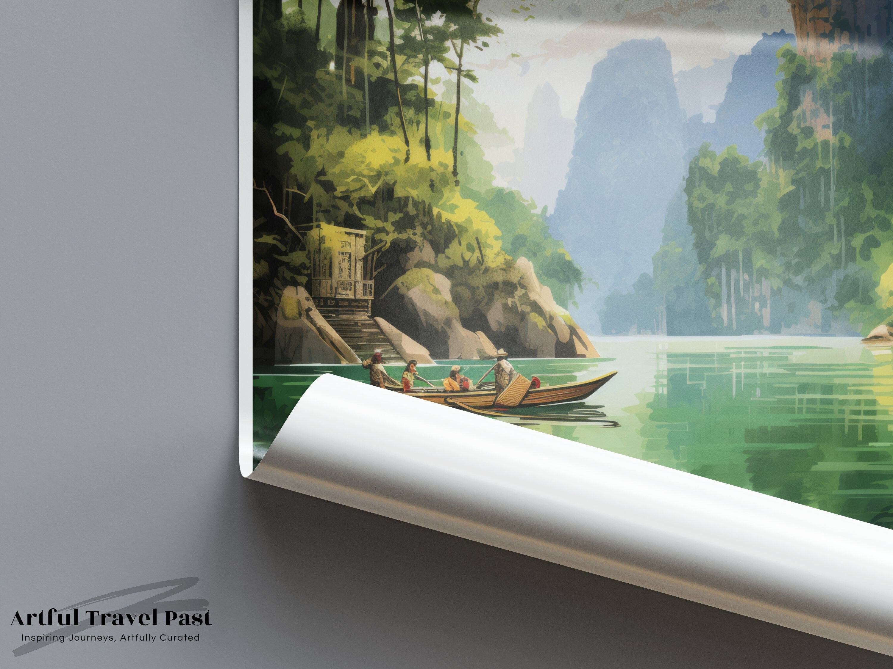 Beautiful Scenic Wall Art of Surat Thani Thailand, Scenic Reflections and Lush Landscapes, Nature and Culture Poster, Travel Decor