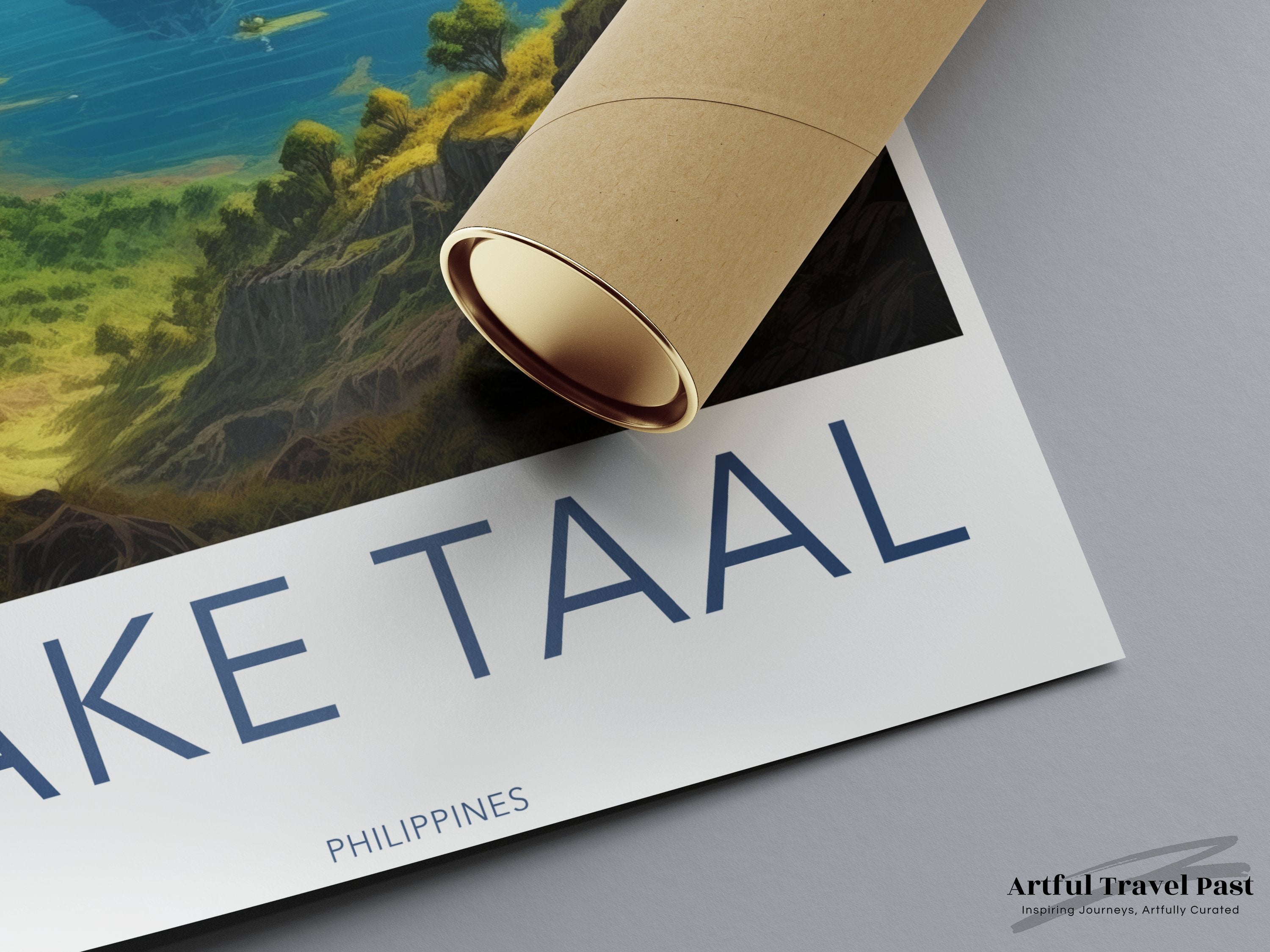 Lake Taal Wall Art, Scenic Nature Landscape, Philippines Travel Poster, Historical and Cultural Print, Mountain and Lake Decor