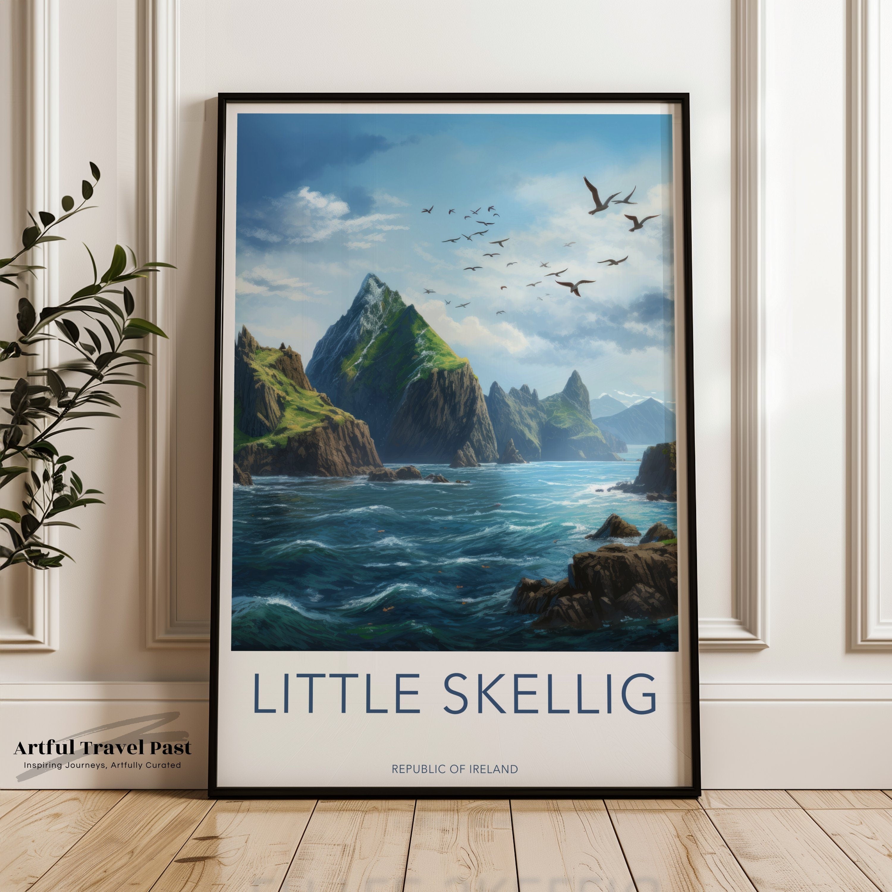 Little Skellig Scenic Wall Art, Ireland Coastal Landscape, Nature Photography Print, Stunning Ocean View, Irish Heritage Decor