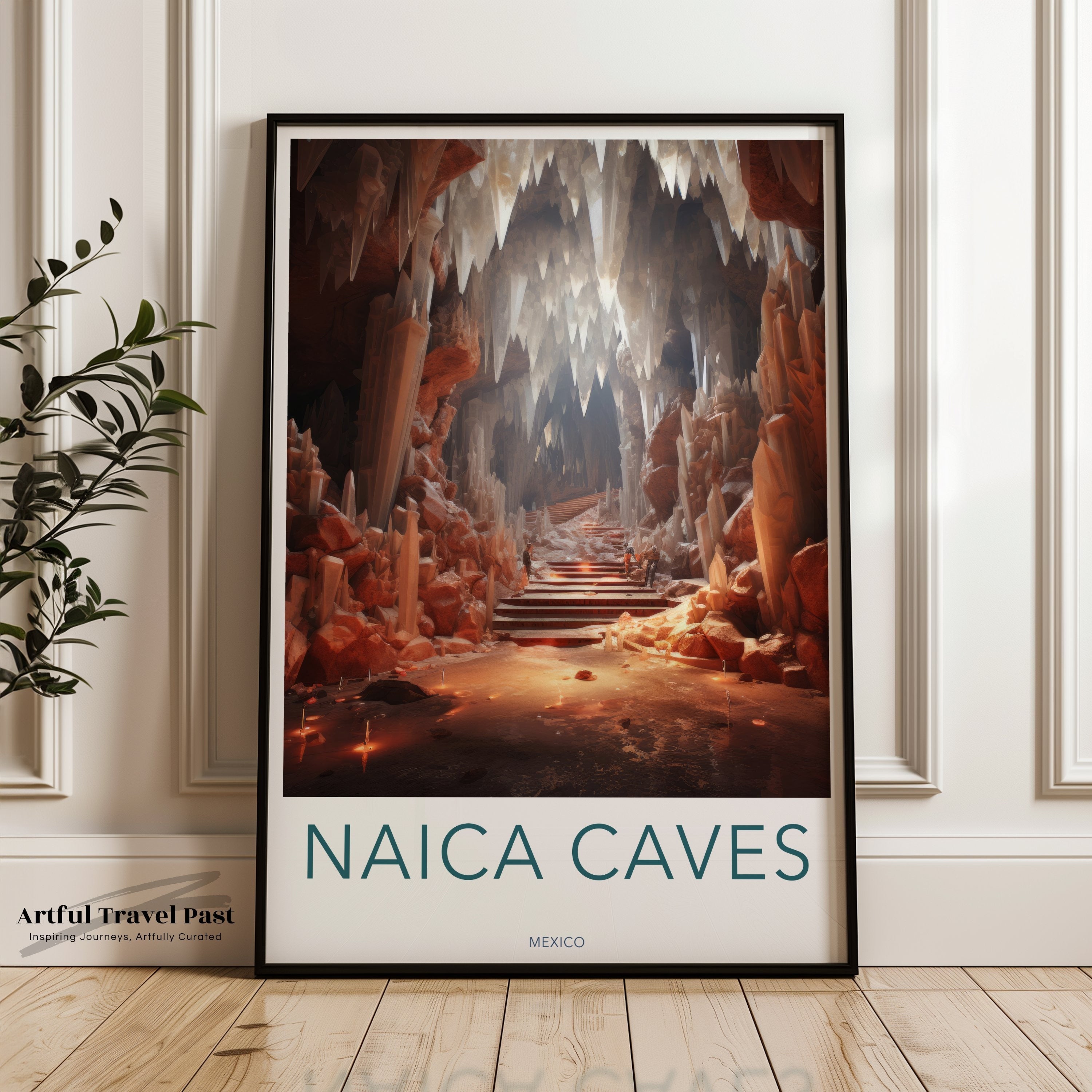 Naica Caves Wall Art, Crystal Cave Poster, Mexico Travel Decor, Cave Exploration Artwork, Unique Landscape Print, Home Decor Gift