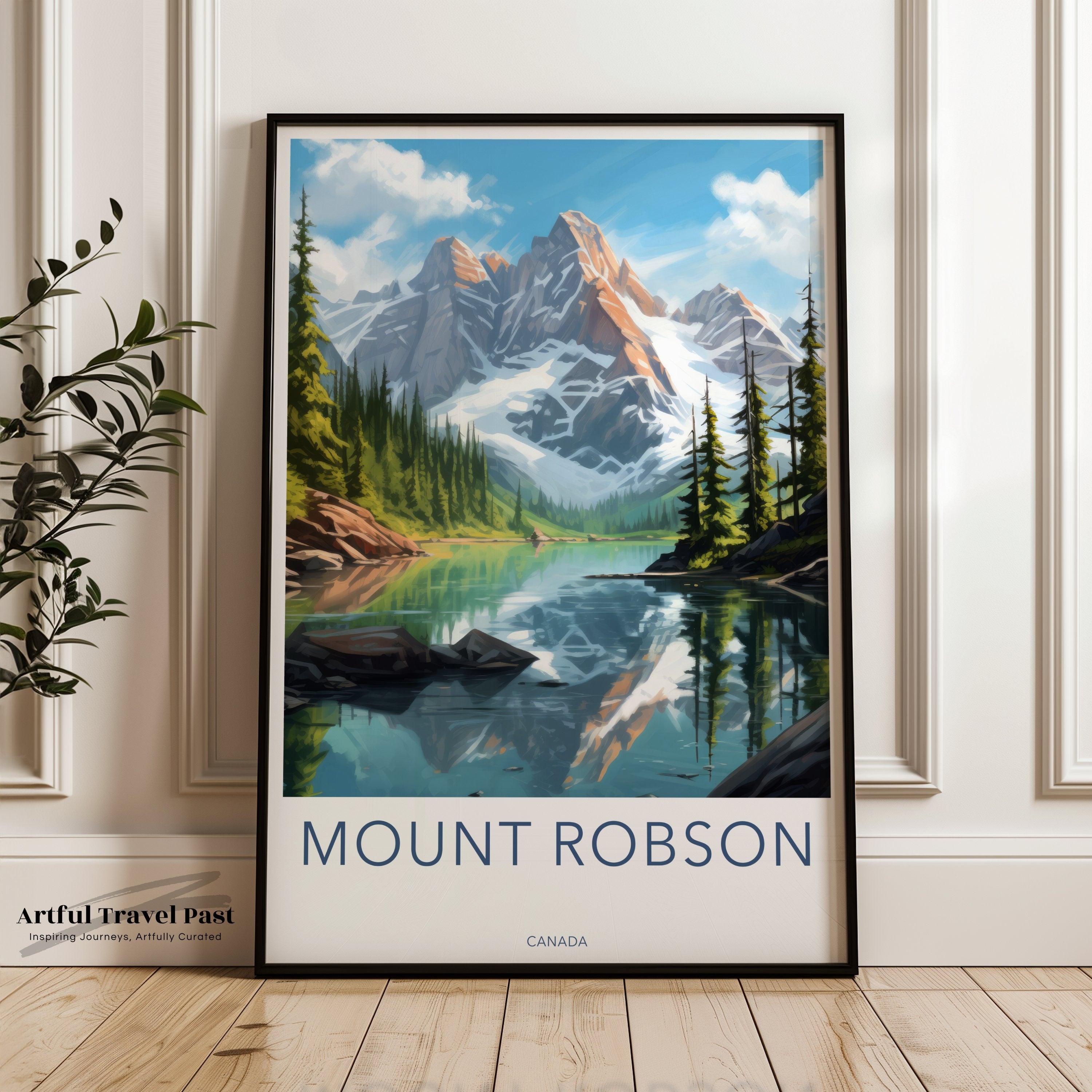 Mount Robson Wall Art, Majestic Mountain Landscape Print, Nature Photography, Serene Scenery, Travel Decor, Adventure Poster