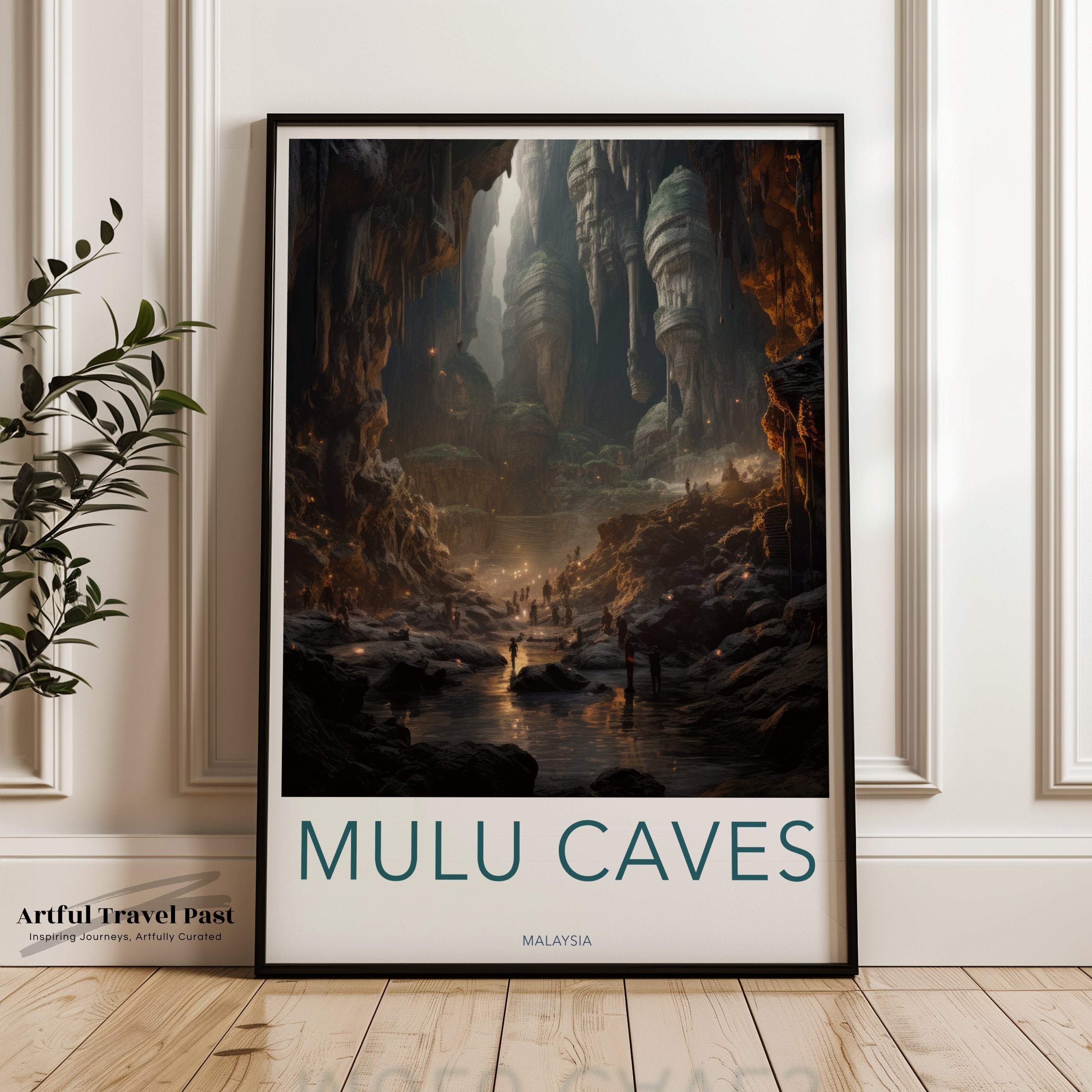 Mulu Caves Wall Art, Malaysia Travel Poster, Scenic Nature Print, Famous Caves Artwork, Unique Home Decor, Adventure Lover Gift