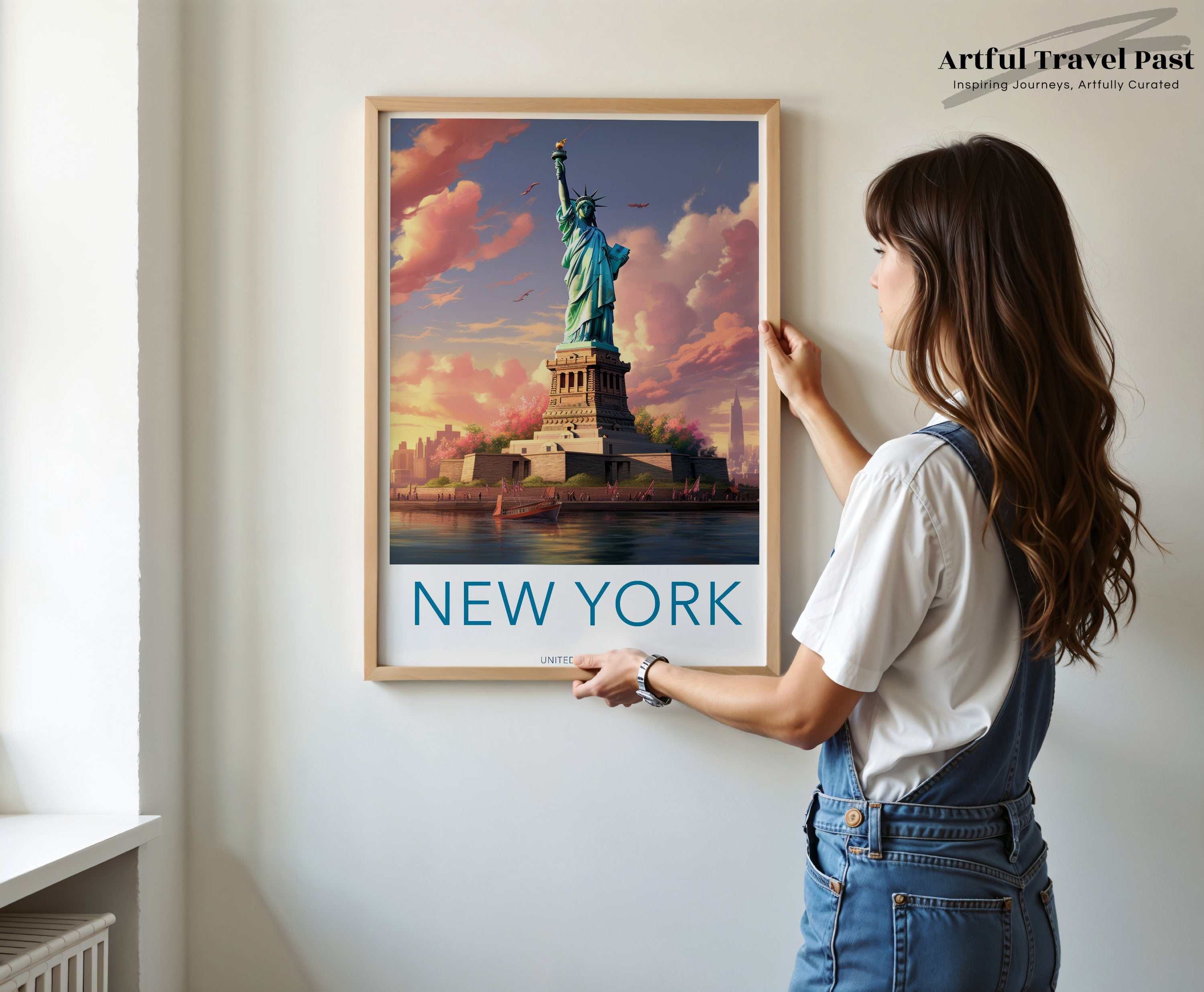 New York City Wall Art, Statue of Liberty Print, NYC Poster, Urban Skyline Art, Great for Home Decor, Vibrant Cityscape, Travel Enthusiast