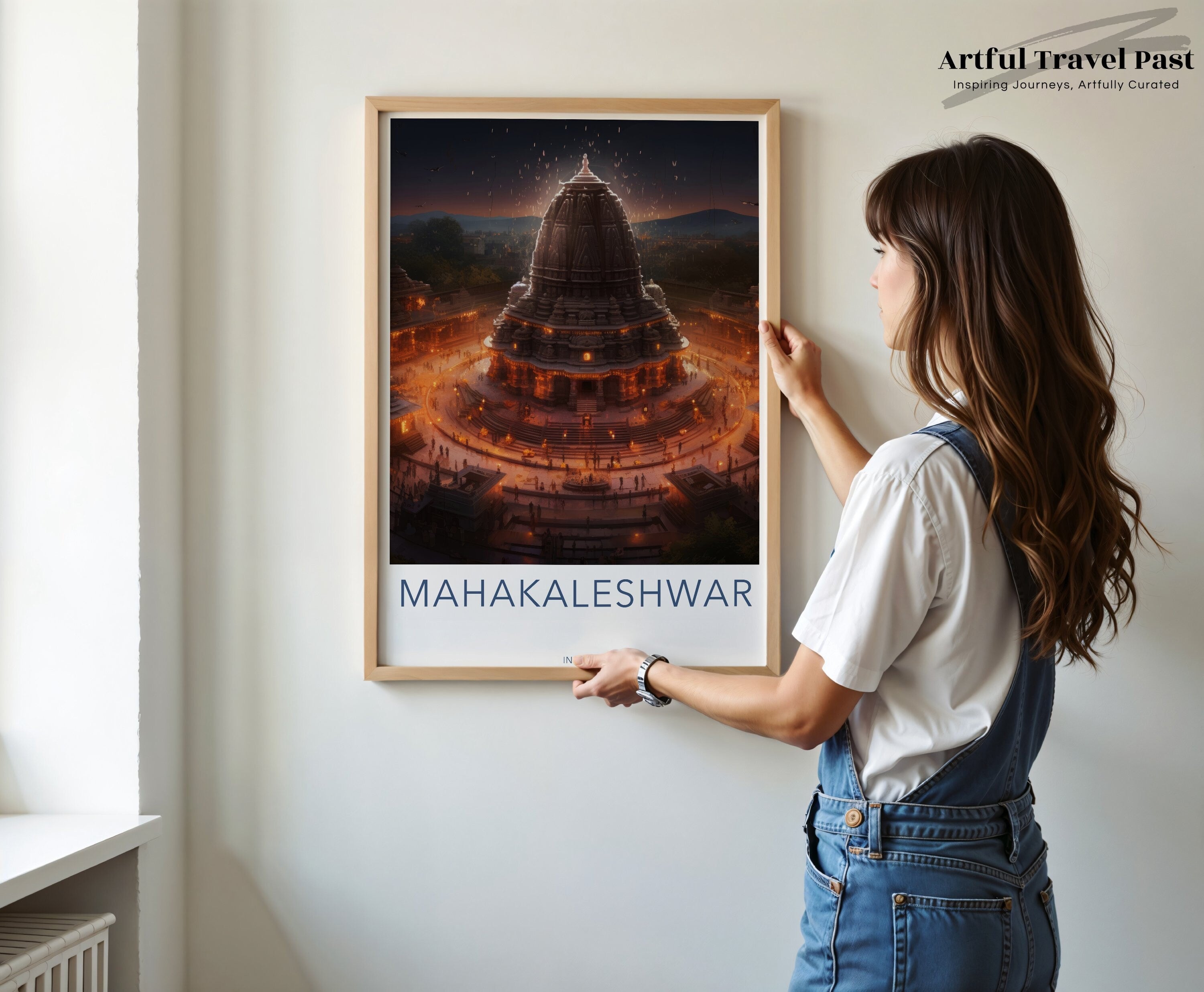 Mahakaleshwar Temple Ujjain Wall Art, Ancient Indian Temple Poster, Spiritual Hindu Art, Historic Sanctum Decor, Sacred Shrine Print