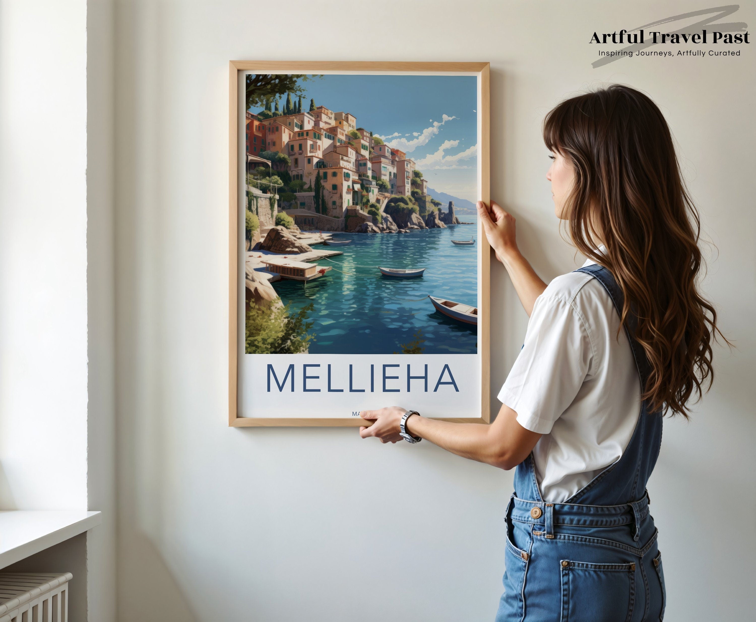 Mellieha Malta Print, Mediterranean Coastal Wall Art, Scenic European Village Art, Historical Malta Landscape, Seaside Decor